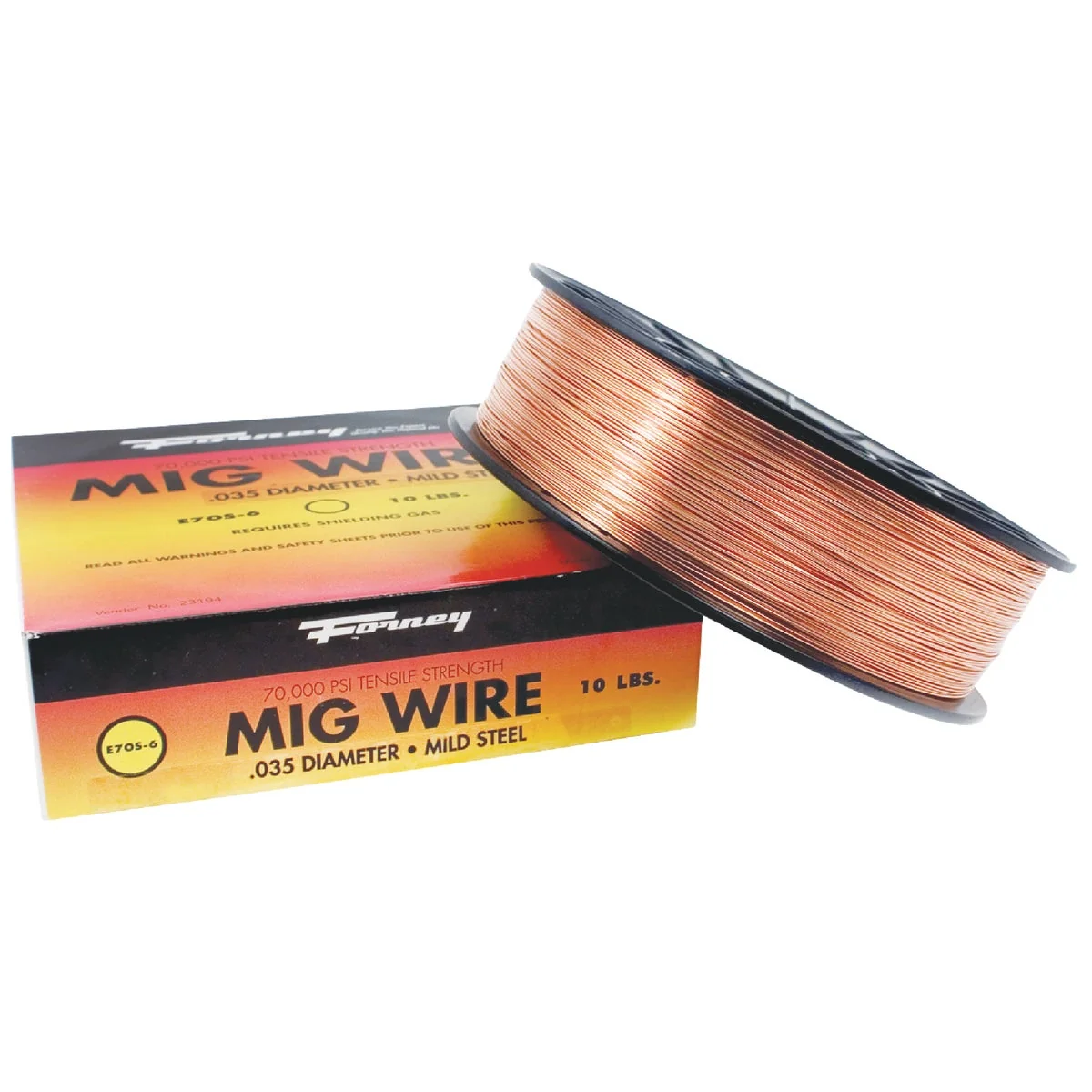 Clean Forney ER70S-6 Mild Steel Mig Wire 0.035 In. 10 Lb. Reusable