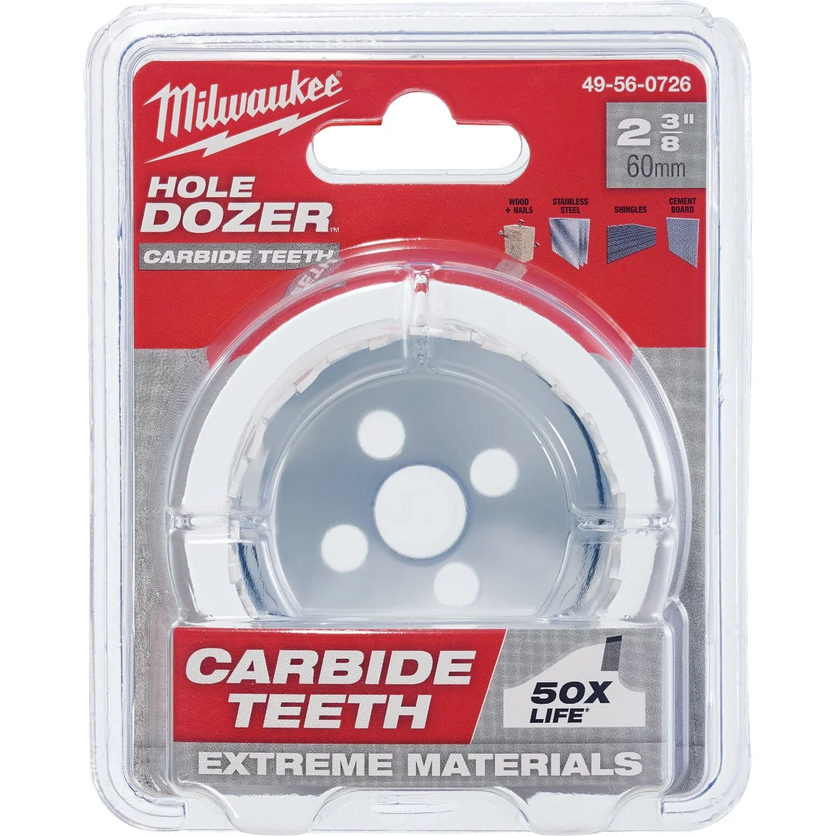 World-Class Milwaukee HOLE DOZER 2-3 8 In. Hole Saw with Carbide Teeth Breathable