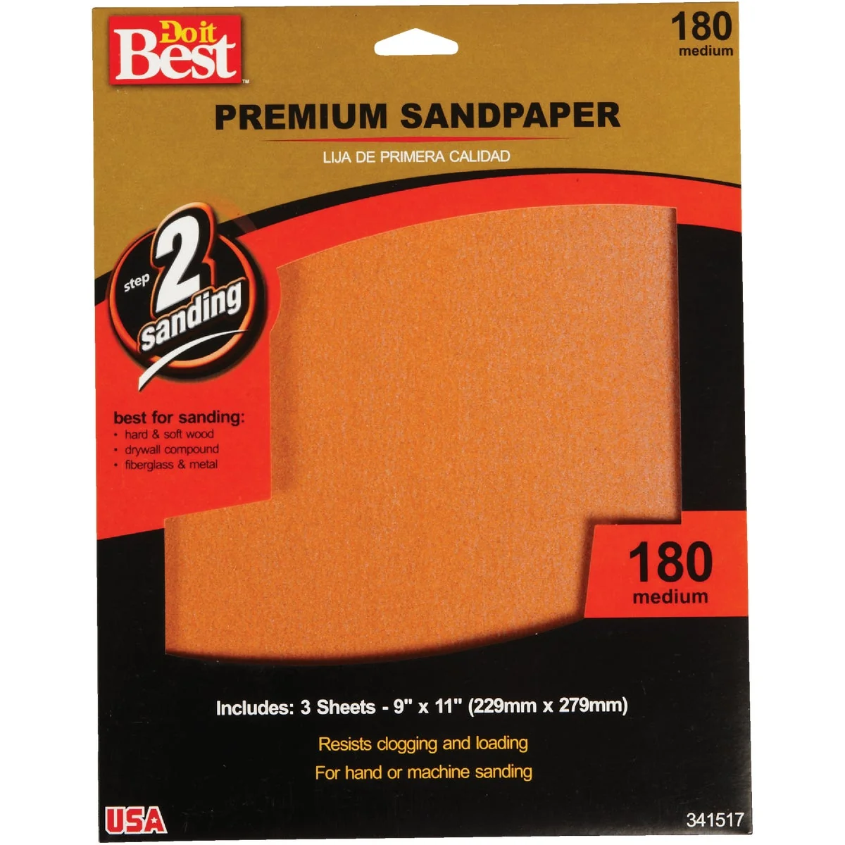 Sophisticated Do it Premium Plus 9 In. x 11 In. 180 Grit Medium Sandpaper 3-Pack Exceptional
