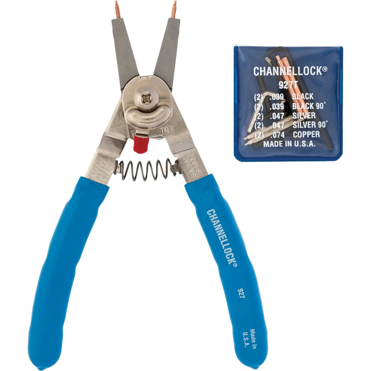 Fine Channellock 8 In. Snap Ring Pliers with Straight Tip 90-Degree Bend Tip Innovative