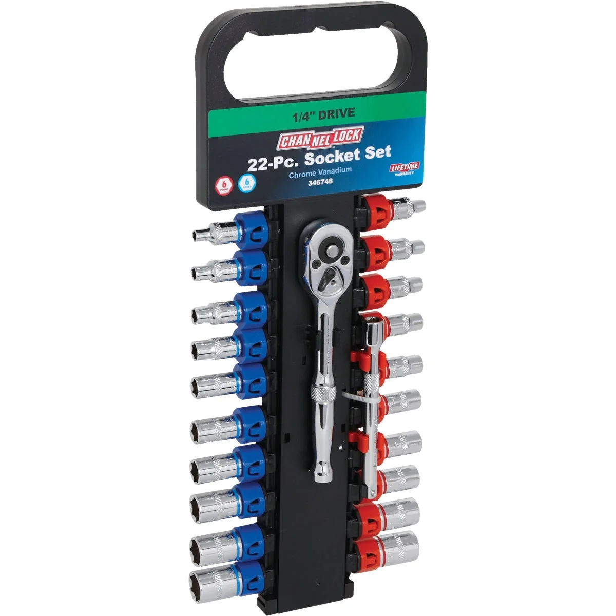 World-Class Channellock Standard Metric 1 4 In. Drive 6-Point Shallow Ratchet Socket Set 22-Piece Long-Lasting
