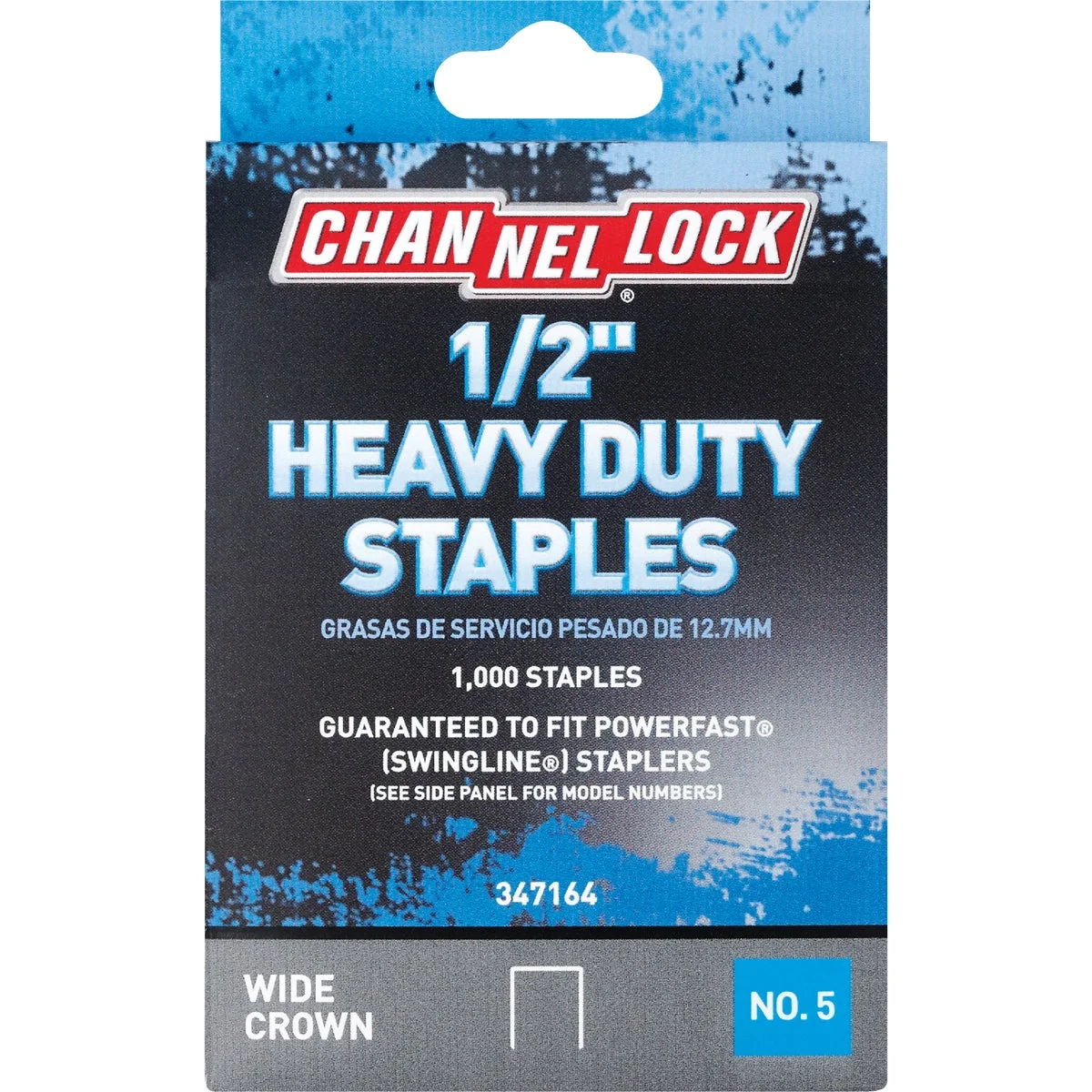 Genuine Channellock No. 5 Heavy-Duty Wide Crown Staple 1 2 In. 1000-Pack Fast