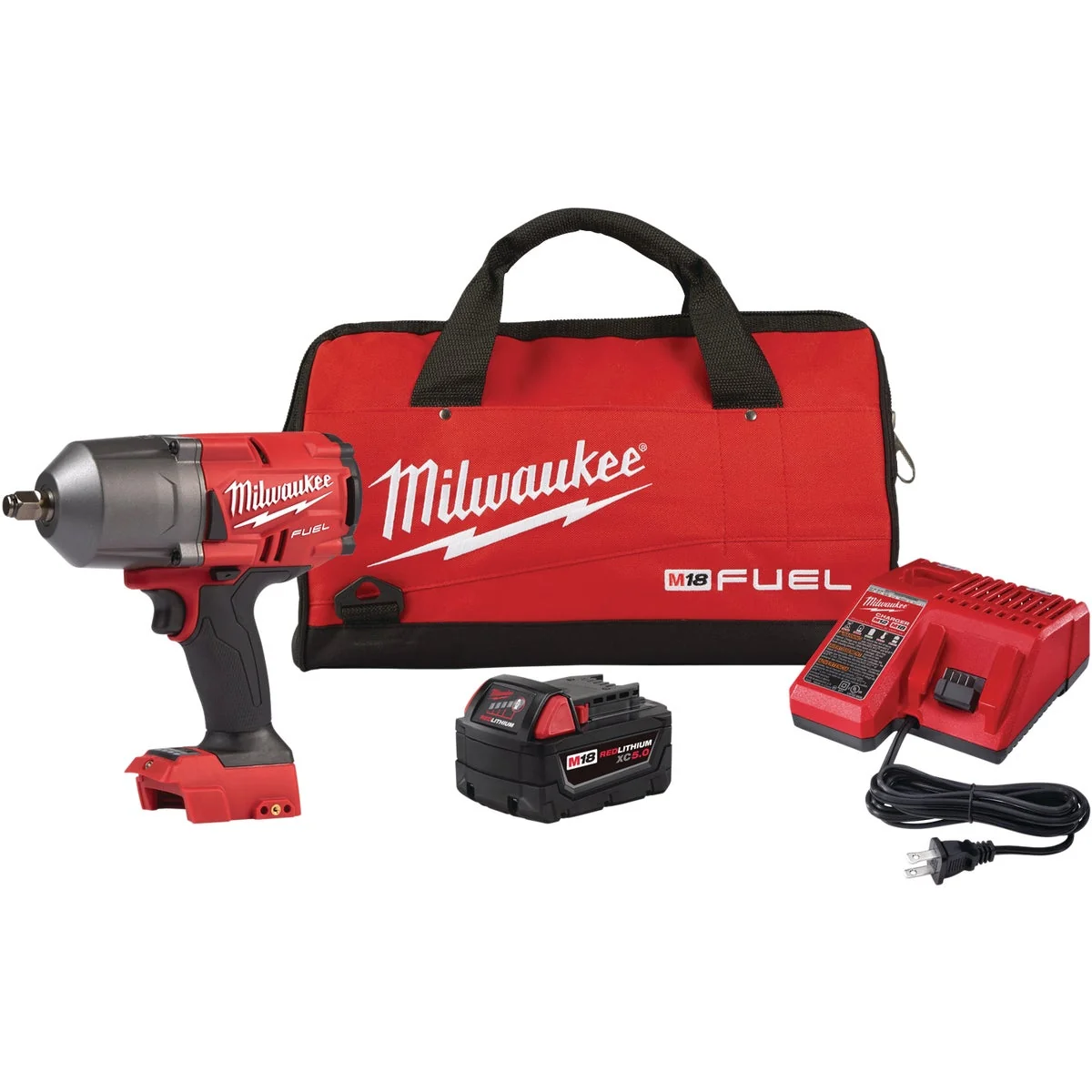 Reliable Milwaukee M18 FUEL 18 Volt Lithium-Ion Brushless 1 2 In. High Torque Cordless Impact Wrench w Friction Ring Kit Fast