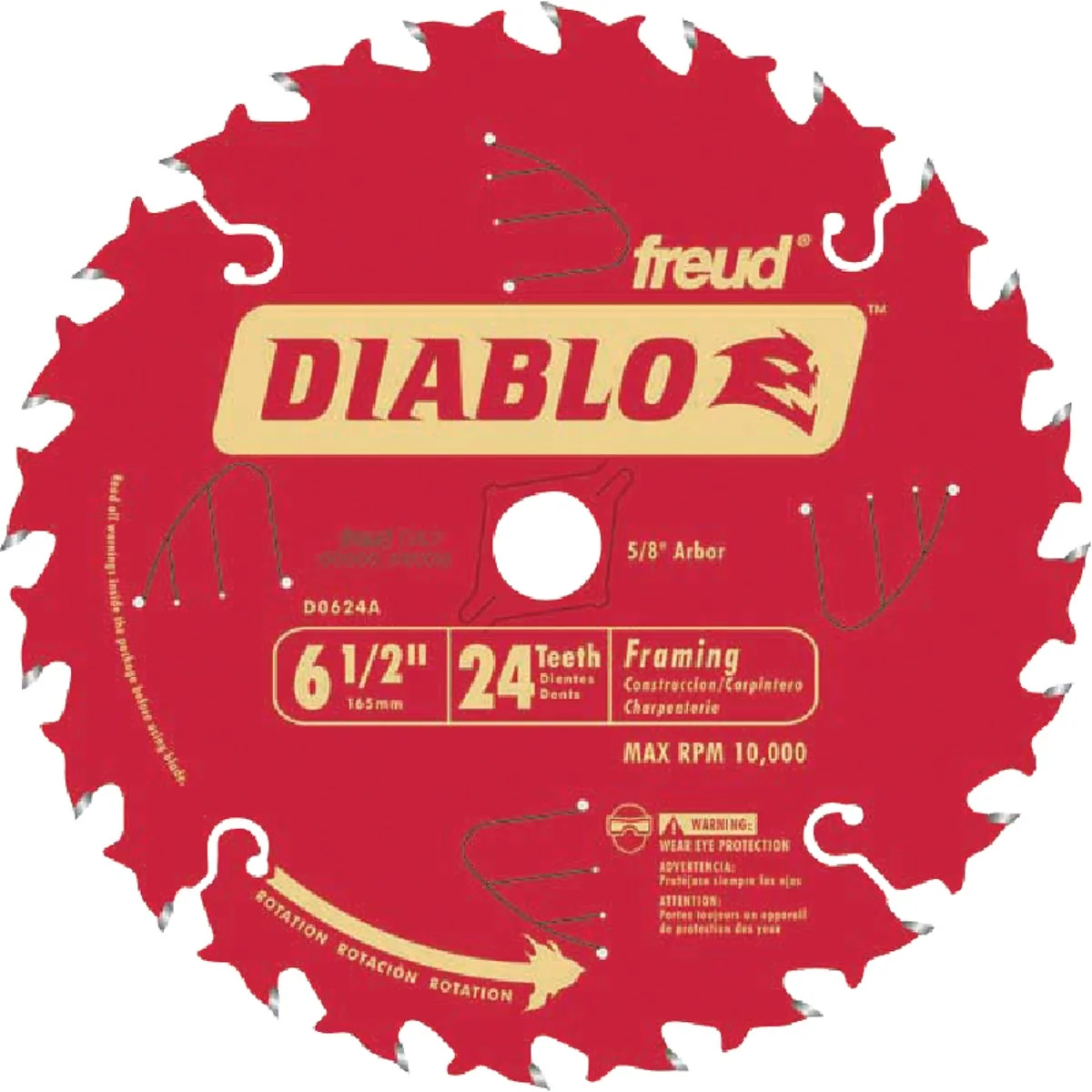 Elite Diablo 6-1 2 In. 24-Tooth Framing Circular Saw Blade Bulk Efficient