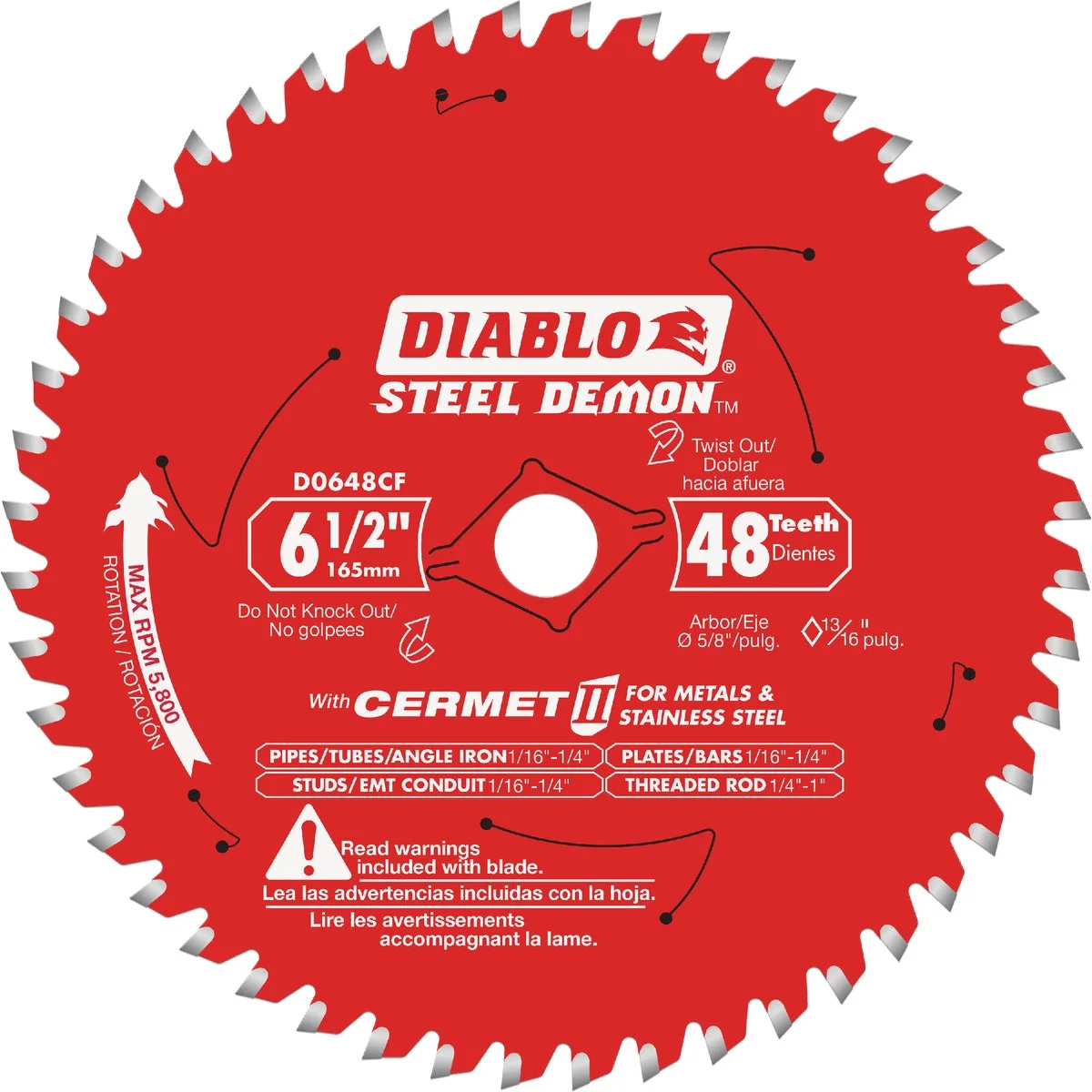 Practical Diablo Steel Demon 6-1 2 in. x 48 Tooth Cermett II Carbide Metals and Stainless Steel Cutting Saw Blade Fine Crafted