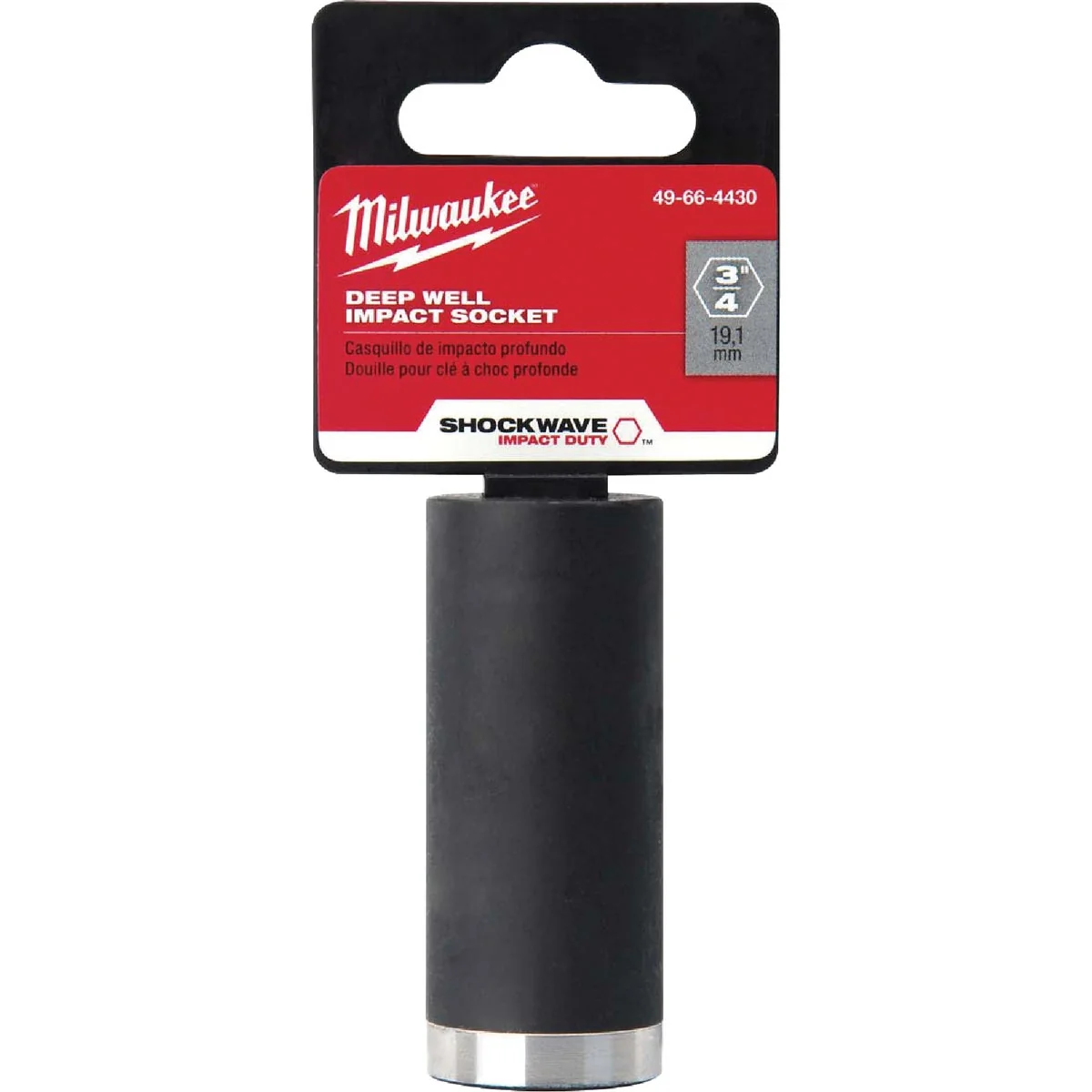 Original Design Milwaukee SHOCKWAVE 3 8 In. Drive 3 4 In. 6-Point Deep Standard Impact Socket Original
