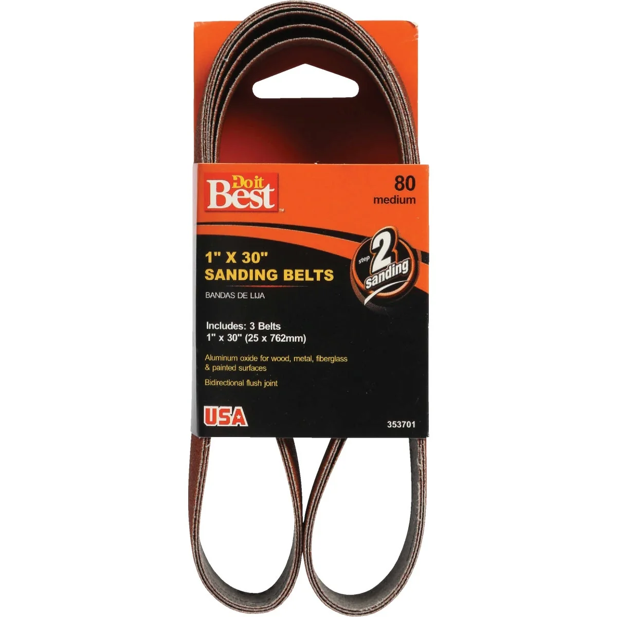 Comfortable Do it 1 In. x 30 In. 80 Grit Power Sanding Sanding Belt 3-Pack Natural