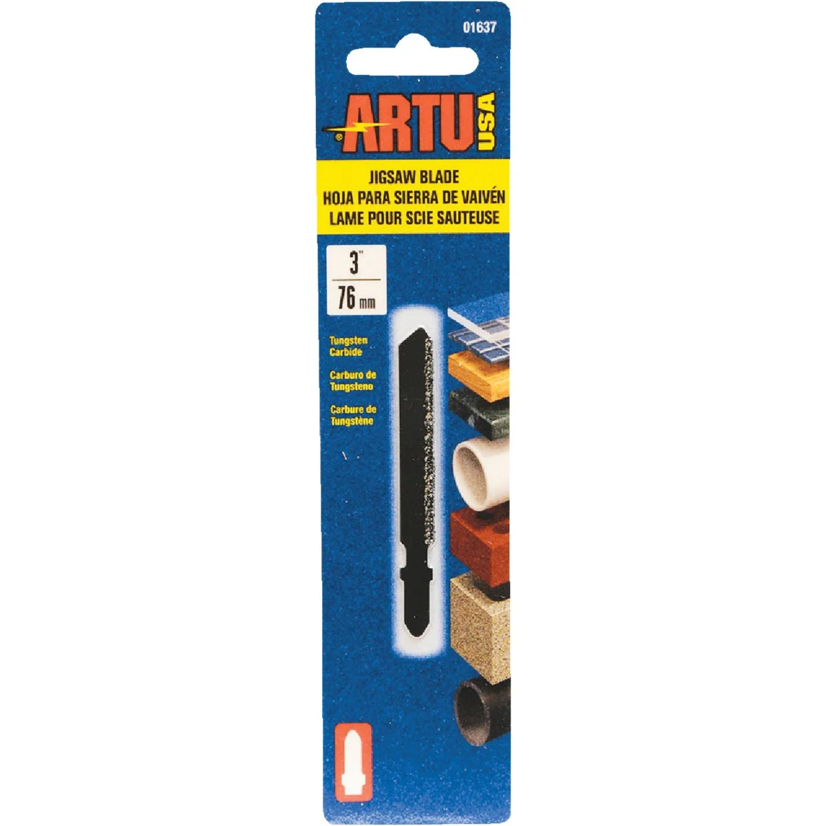 Premium ARTU T-Shank 3 In. Carbide Grit Edge Jig Saw Blade Flexible