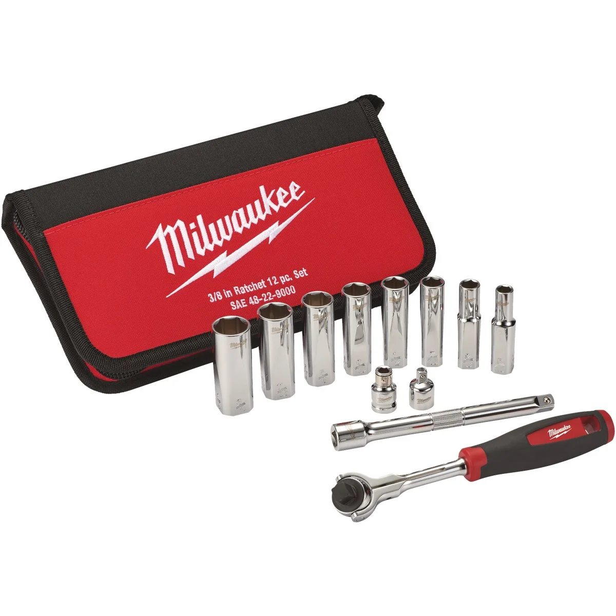 Convenient Milwaukee Standard 3 8 In. Drive 6-Point Ratchet Socket Set Flexible