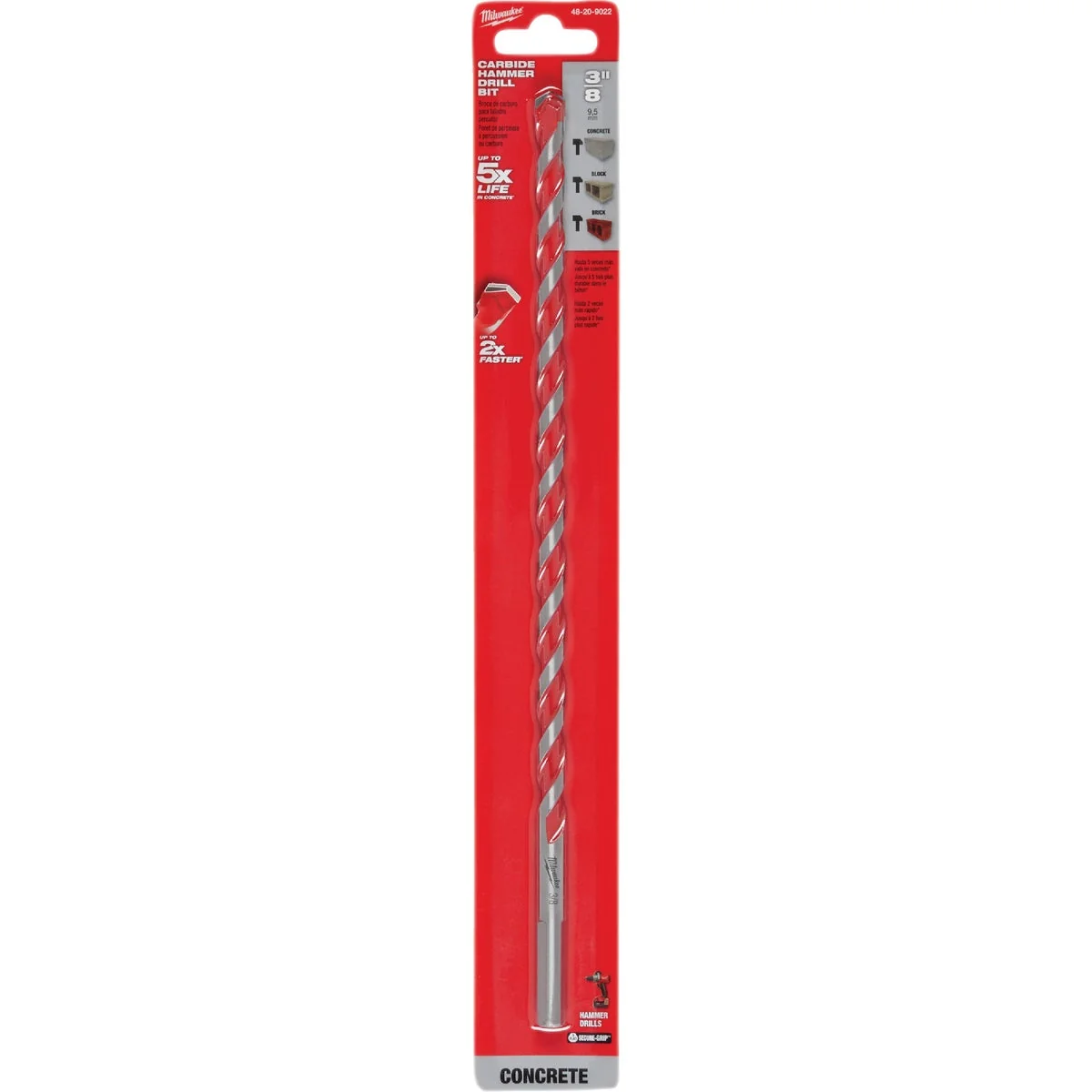 High-Quality Milwaukee 3 8 In. x 12 In. Carbide Masonry Drill Bit Fashionable