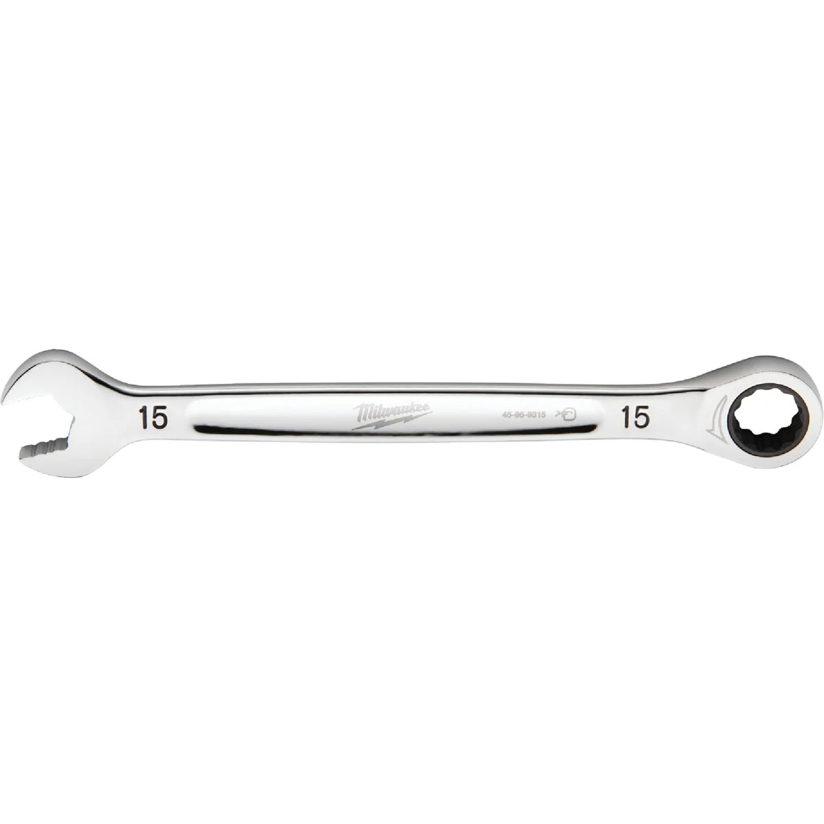 Proven Milwaukee Metric 15 mm 12-Point Ratcheting Combination Wrench Selected