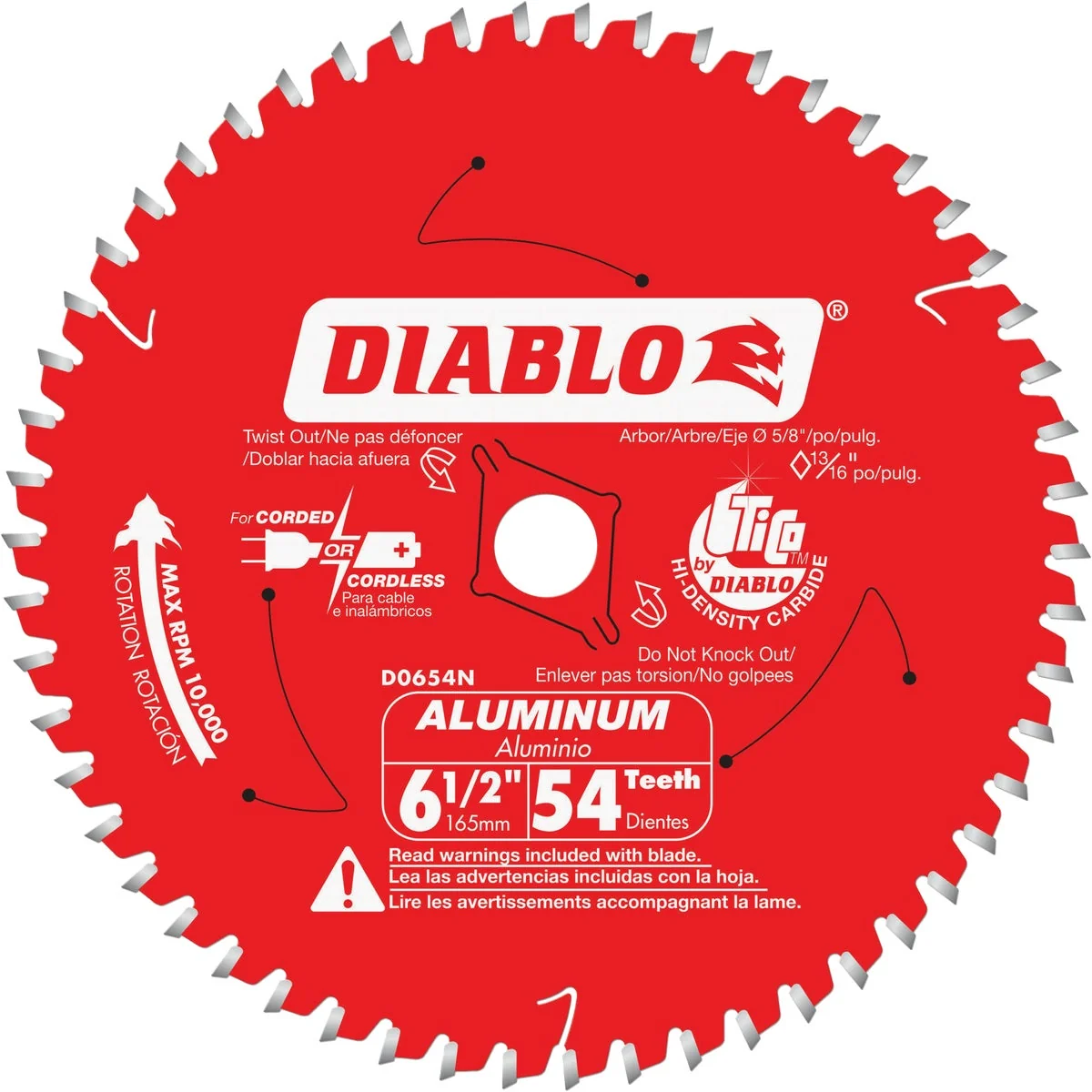 Reusable Diablo 6-1 2 In. x 54-Tooth Medium Aluminum Cutting Saw Blade Elegant