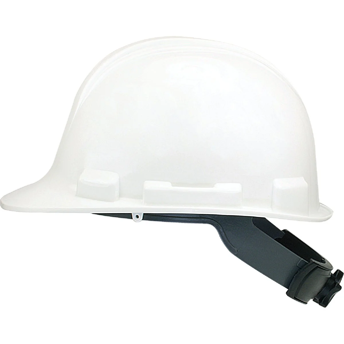 Minimalist Safety Works White Cap Style Wheel Ratchet Hard Hat Traditional