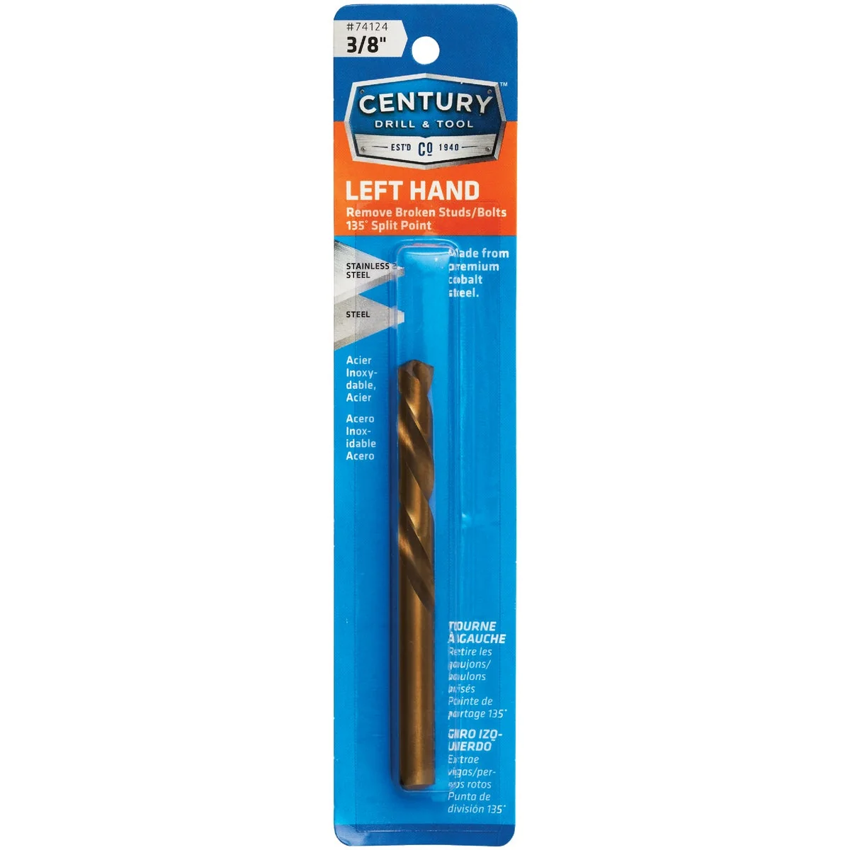 Consistent Century Drill Tool 3 8 In. Cobalt Steel Left Hand Drill Bit Smart