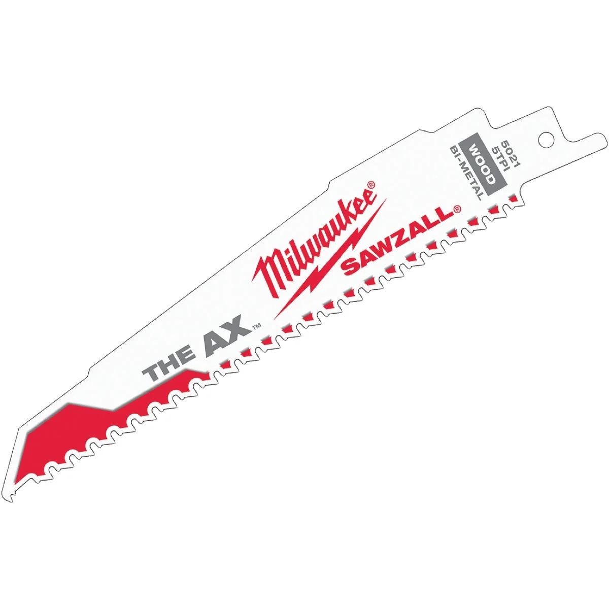 Original Design Milwaukee Sawzall THE AX 6 In. 5 TPI Wood w Nails Demolition Reciprocating Saw Blade 5-Pack Soft