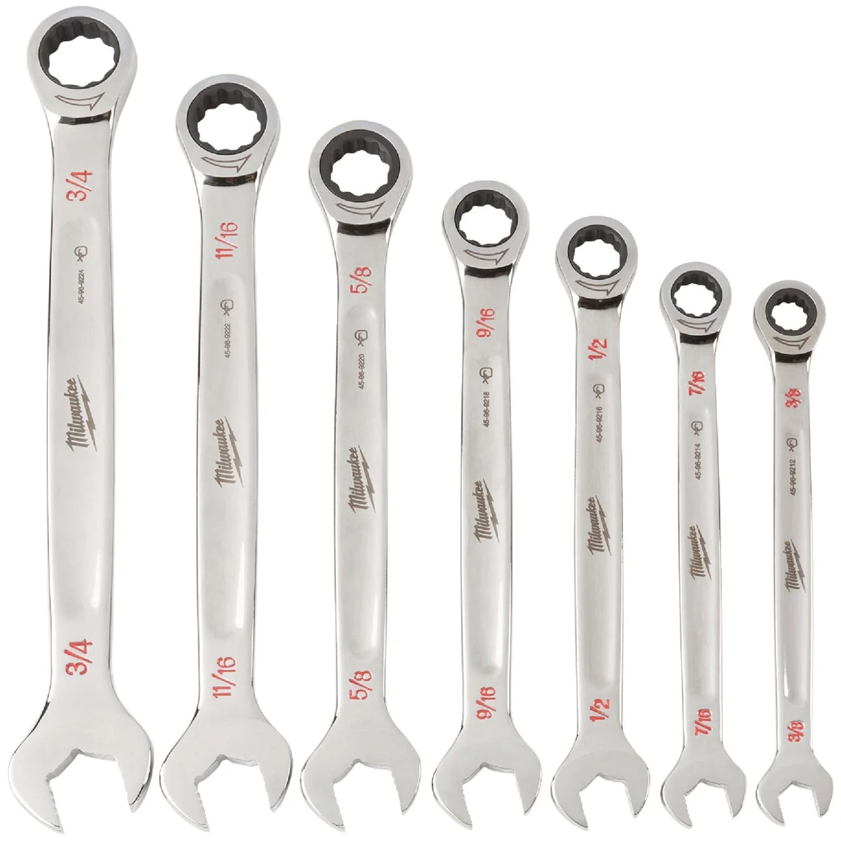 Detailed Milwaukee Standard 12-Point Ratcheting Combination Wrench Set 7-Piece Healthy