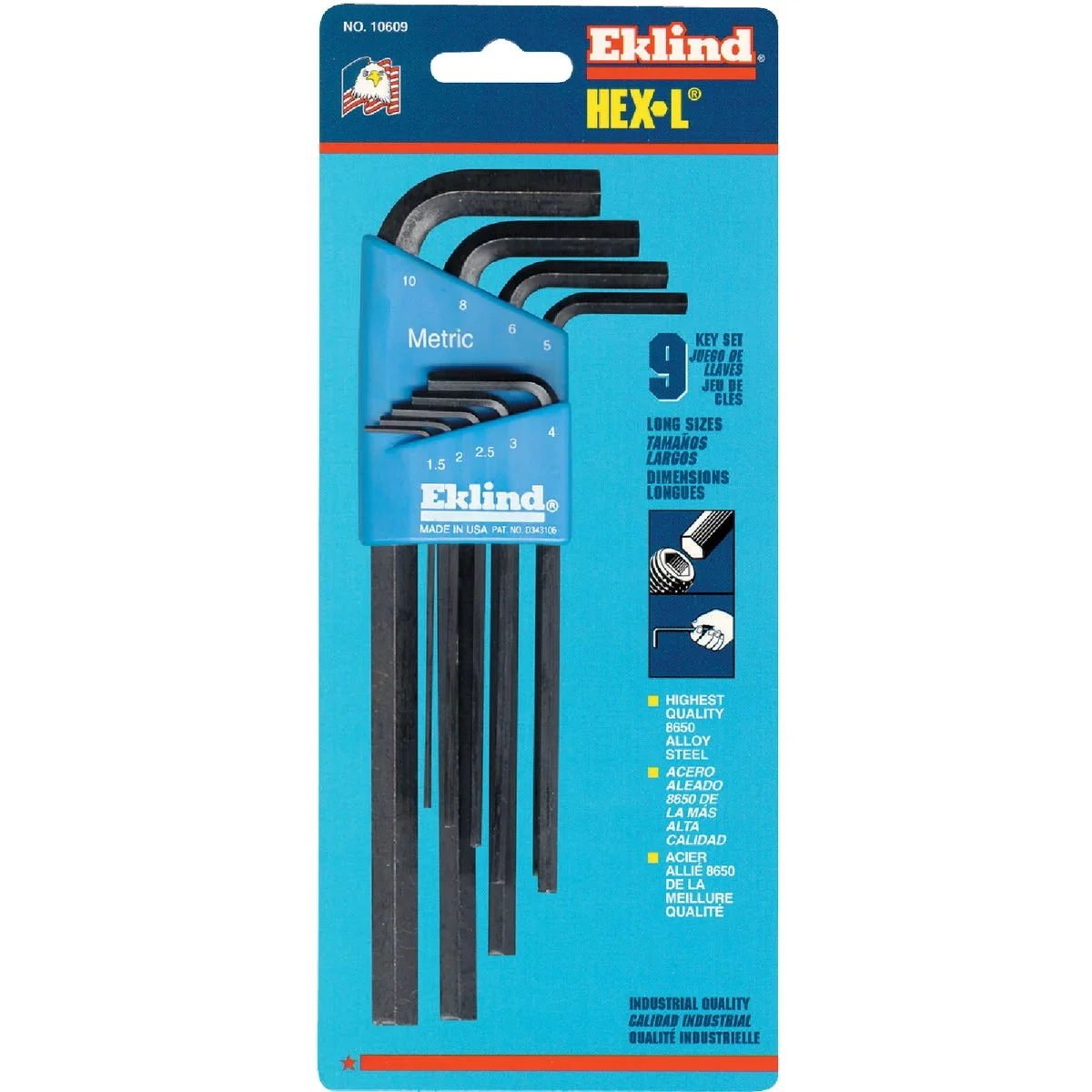 Quality Eklind Metric Long Arm Hex Key Set 9-Piece Sustainable
