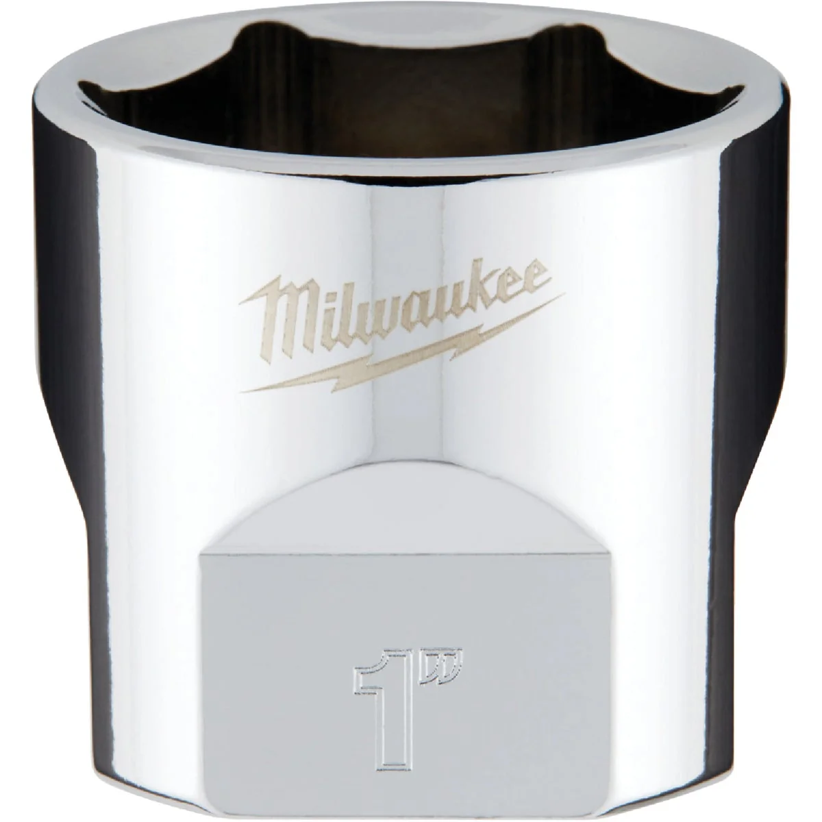 Enhanced Milwaukee 3 8 In. Drive 1 In. 6-Point Shallow Standard Socket with FOUR FLAT Sides Relaxed