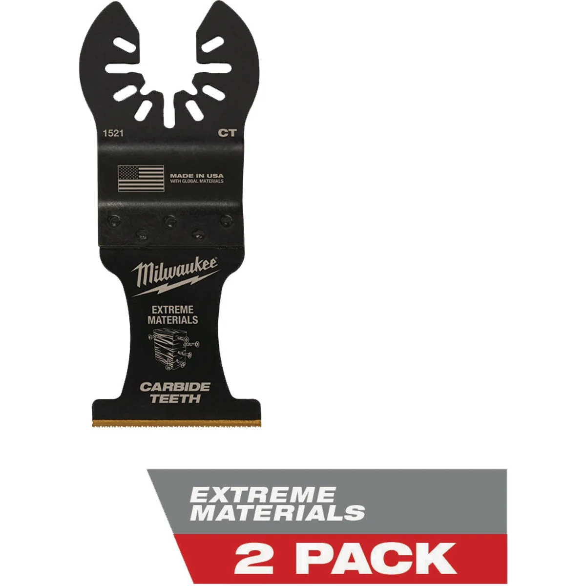 Classic Milwaukee OPEN-LOK 1-3 8 In. Titanium Enhanced Carbide Teeth Multi-Material Oscillating Blade 2-Pack Versatile