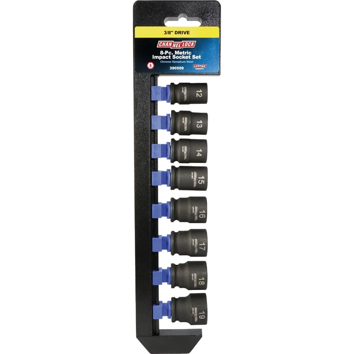 Reusable Channellock Metric 3 8 In. Drive 6-Point Shallow Impact Driver Set 8-Piece Premium
