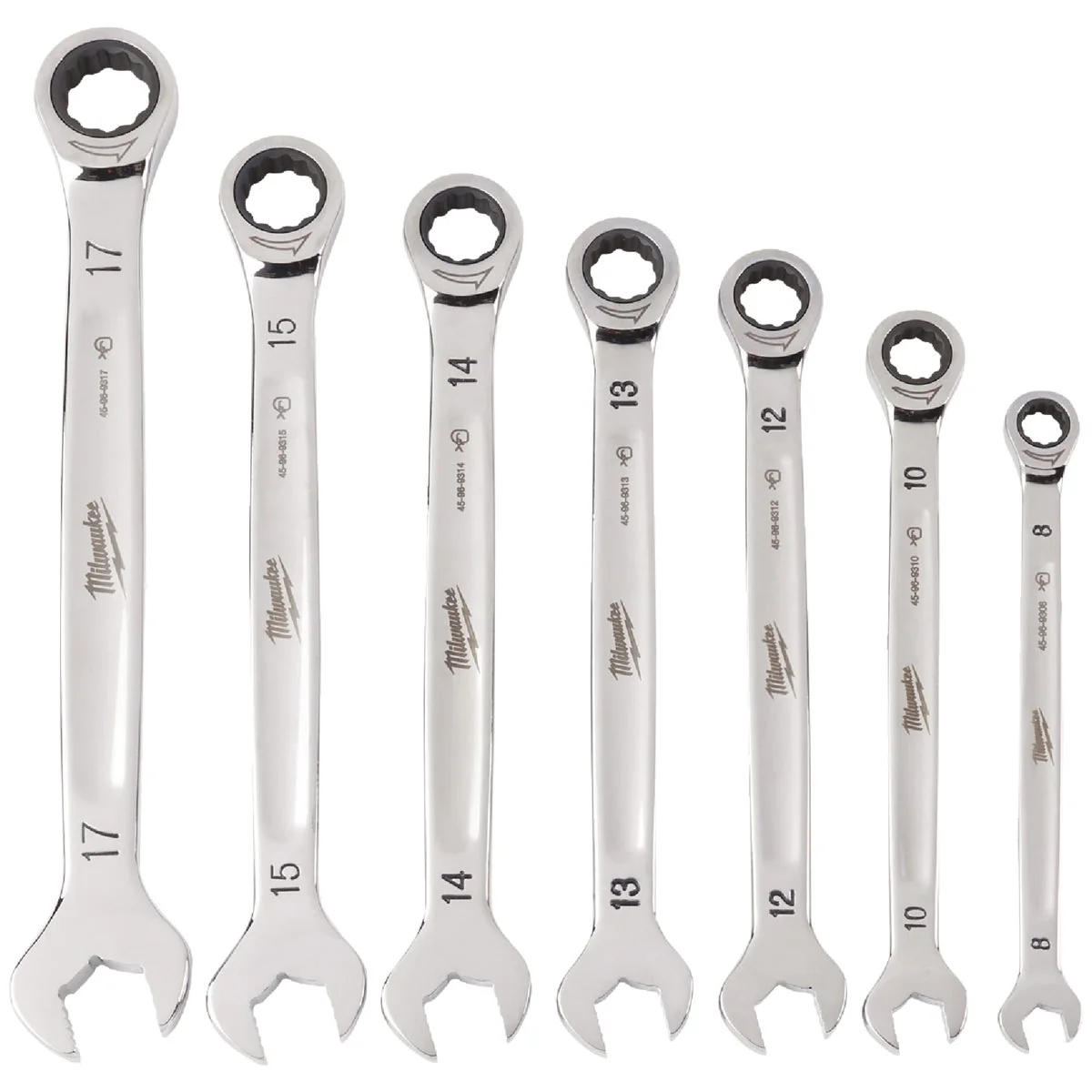 Proven Milwaukee Metric 12-Point Ratcheting Combination Wrench Set 7-Piece Safe