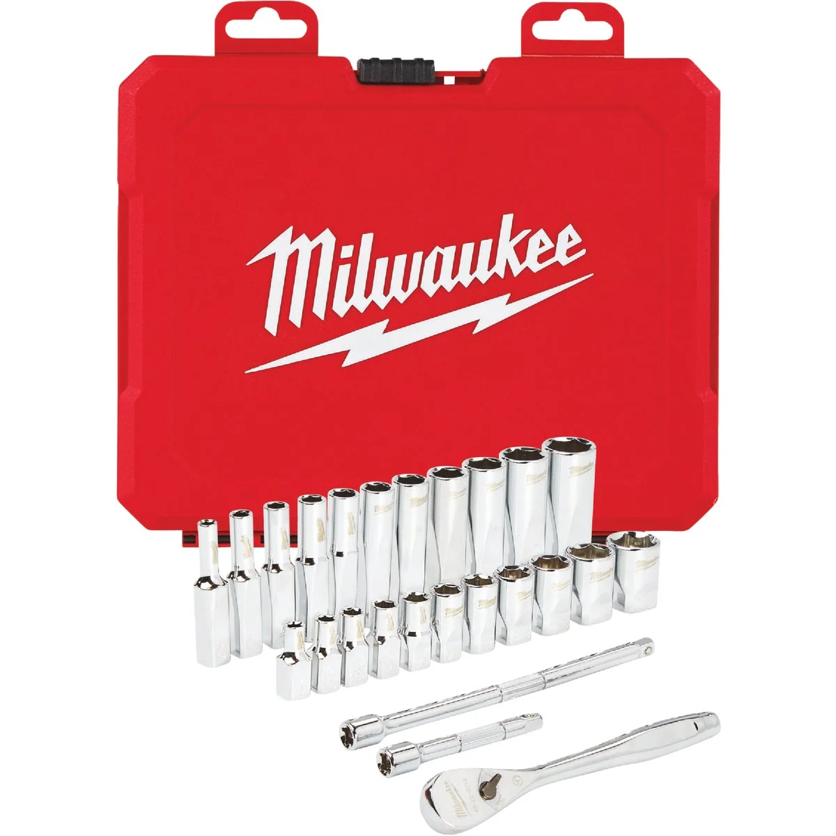 Carefully Designed Milwaukee Standard 1 4 In. Drive 6-Point Ratchet Socket Set 26-Piece Consistent