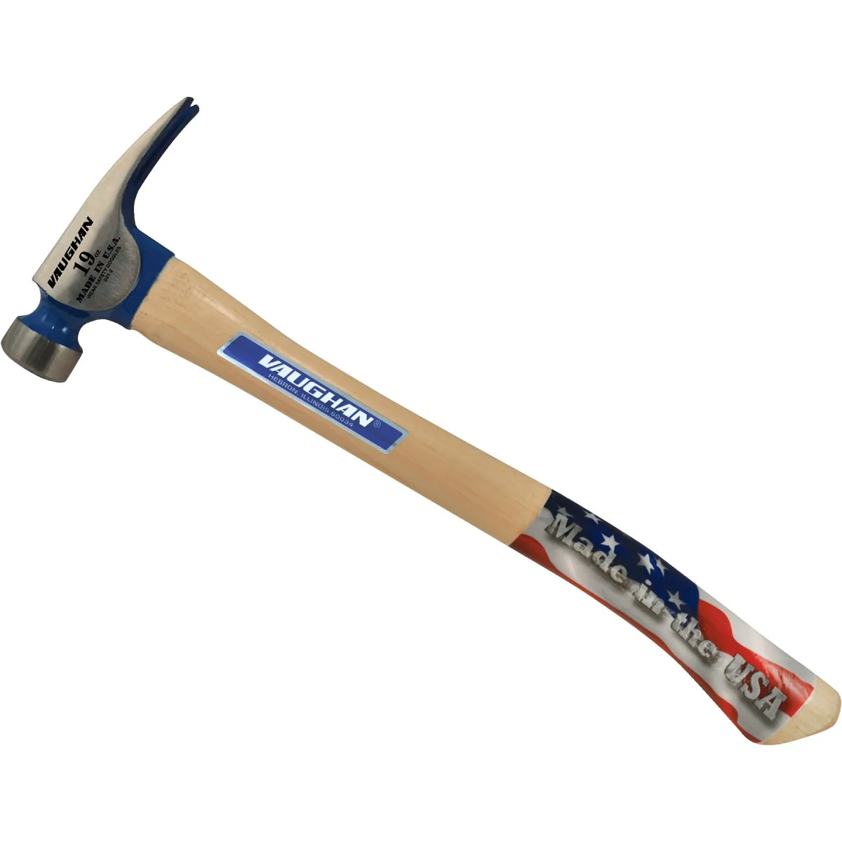 High-Grade Vaughan BlueMax California 19 Oz. Milled-Face Framing Hammer with Hickory Handle Specialty