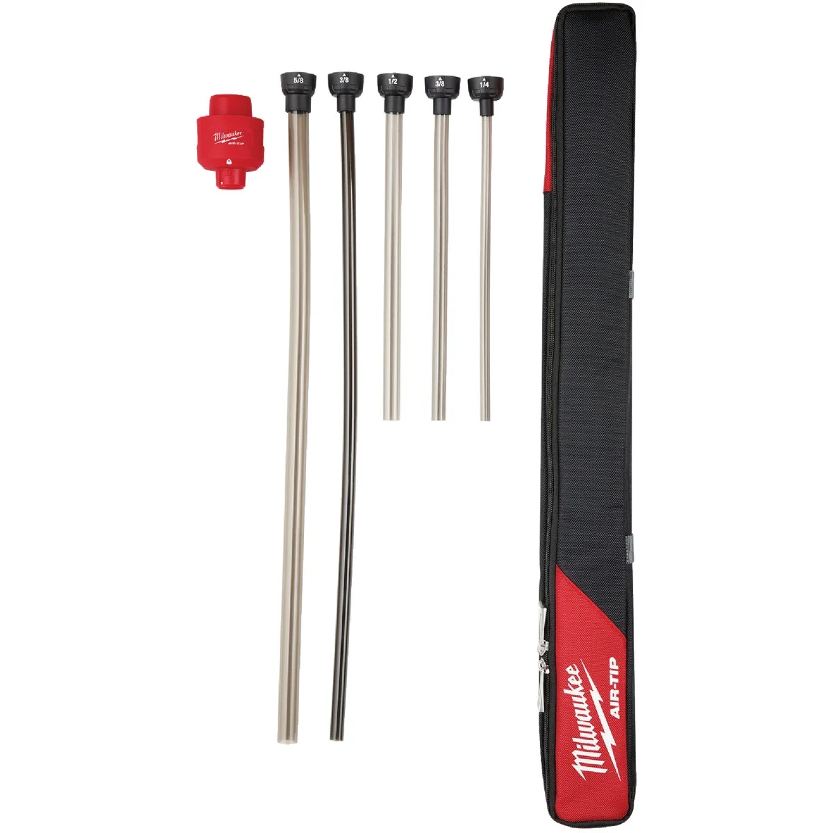 Trusted Milwaukee AIR-TIP 1-1 4 In. – 2-1 2 In. Long Reach Flexible Micro Vacuum Hose Set with Adapter 7-Piece Pure