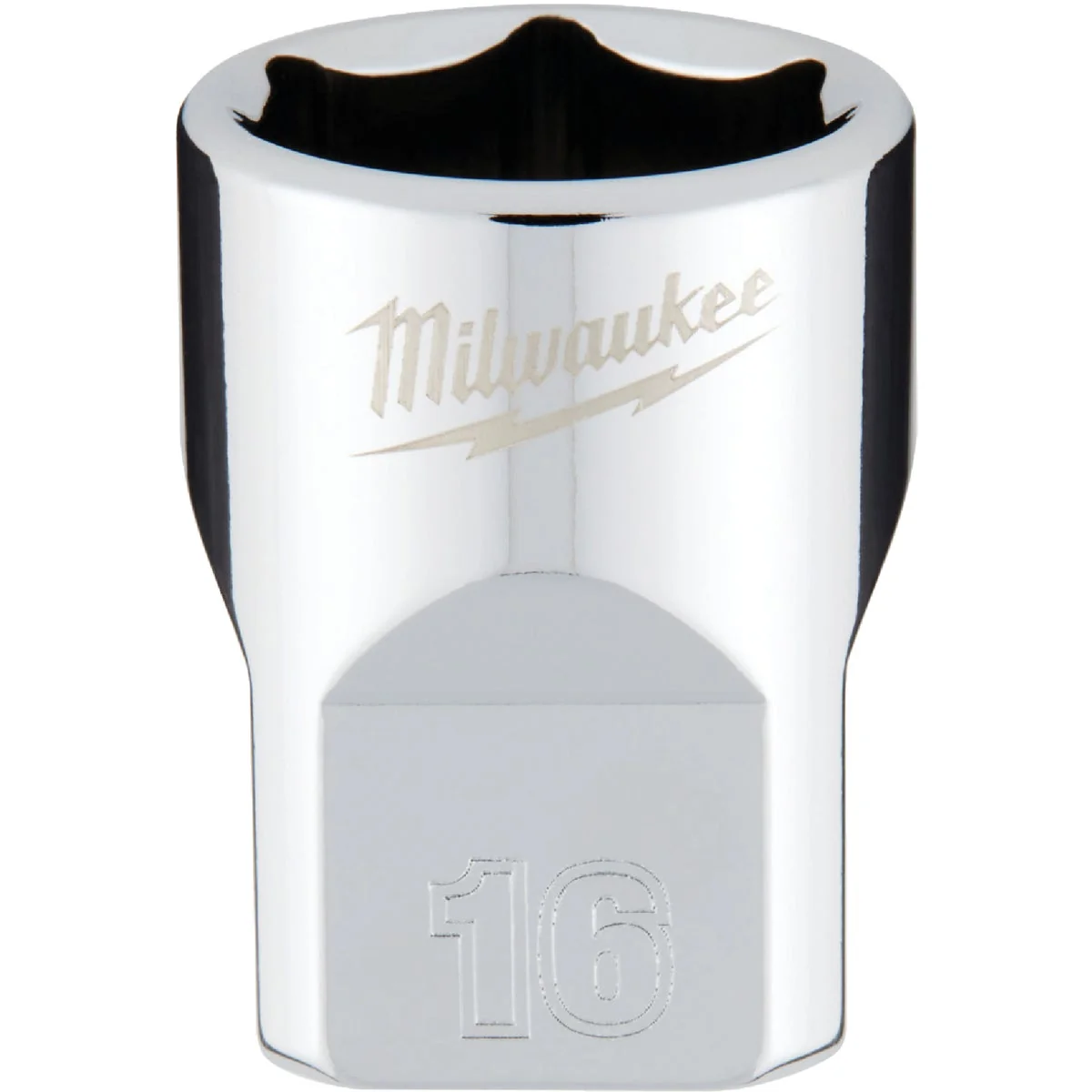 World-Class Milwaukee 3 8 In. Drive 16 mm 6-Point Shallow Metric Socket with FOUR FLAT Sides Recyclable