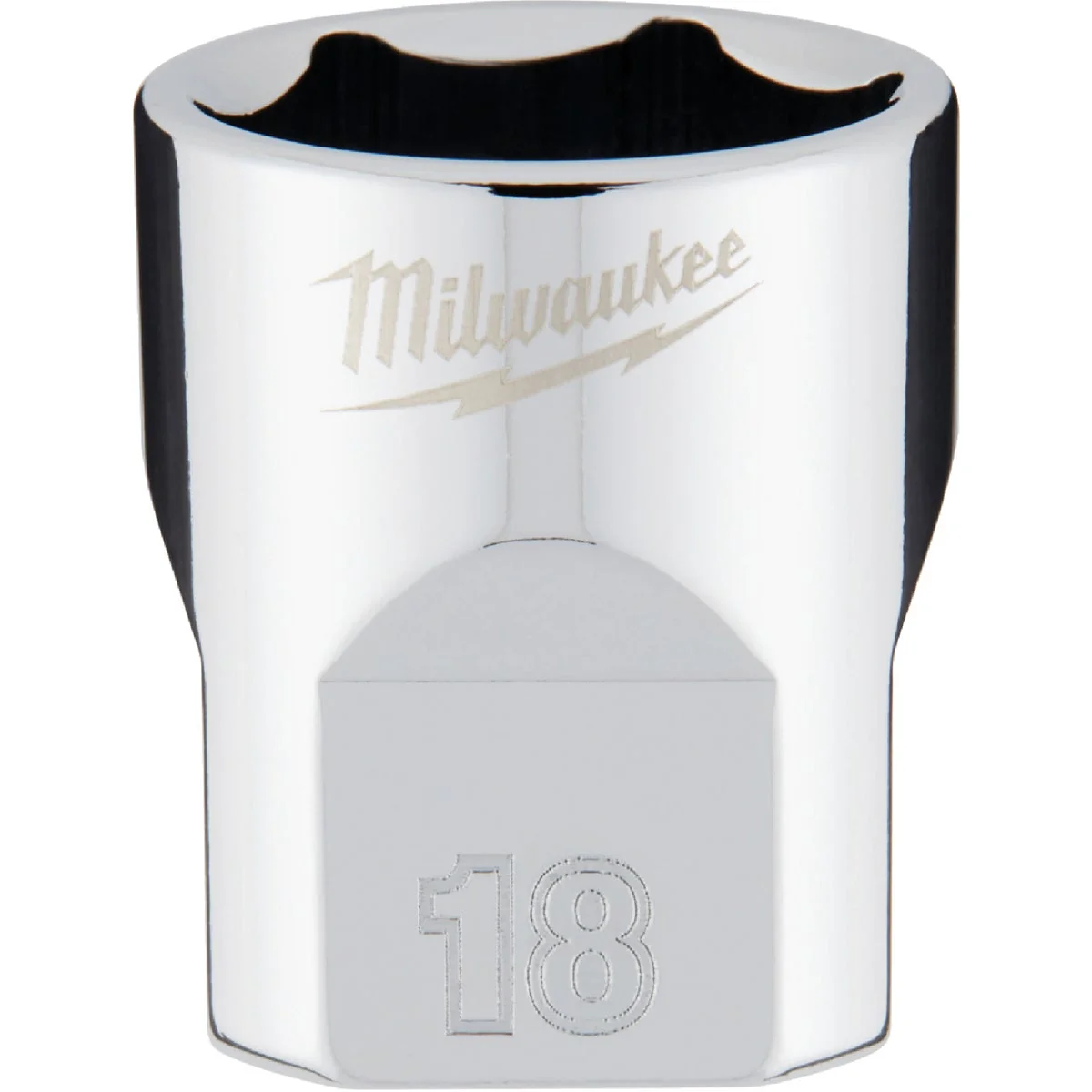 Artisan Milwaukee 3 8 In. Drive 18 mm 6-Point Shallow Metric Socket with FOUR FLAT Sides Recyclable