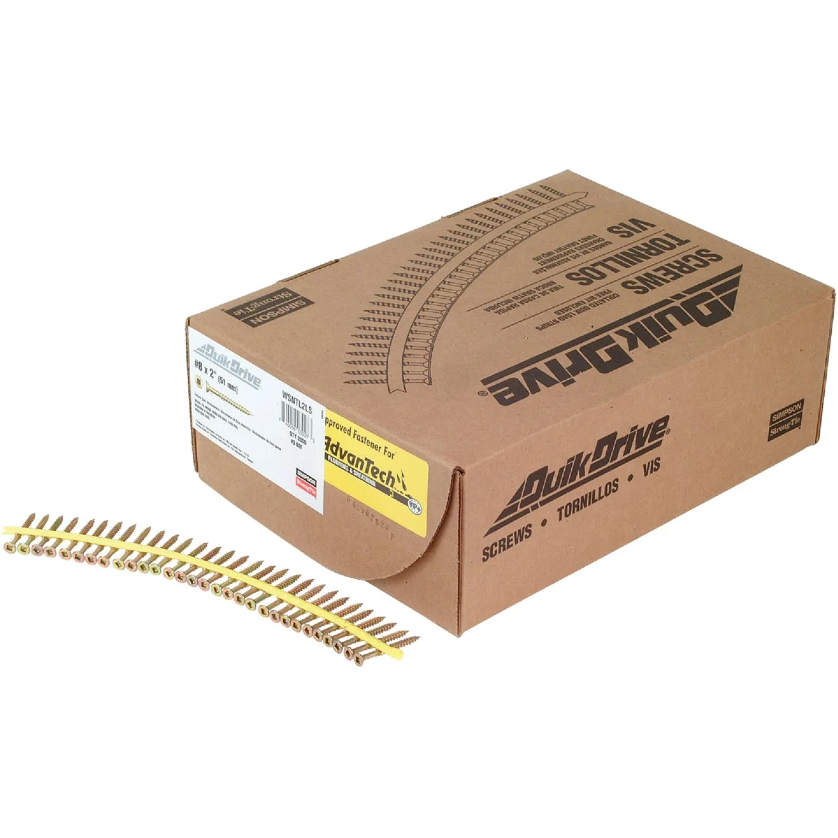 Easy-to-Use Quick Drive Strong-Drive 9 x 2-1 2 In. T-25 WSV Subfloor Collated Wood Screw Yellow Zinc Finish 1500-Ct. Expertly Made