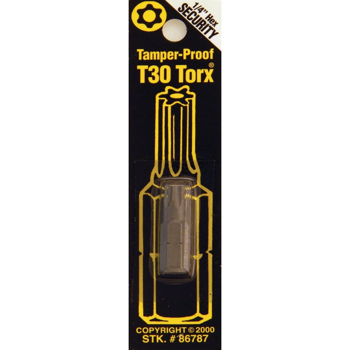 Official Way Tools T30 Tamperproof Torx Security 1 In. 1 4 In. Hex Screwdriver Bit Excellent