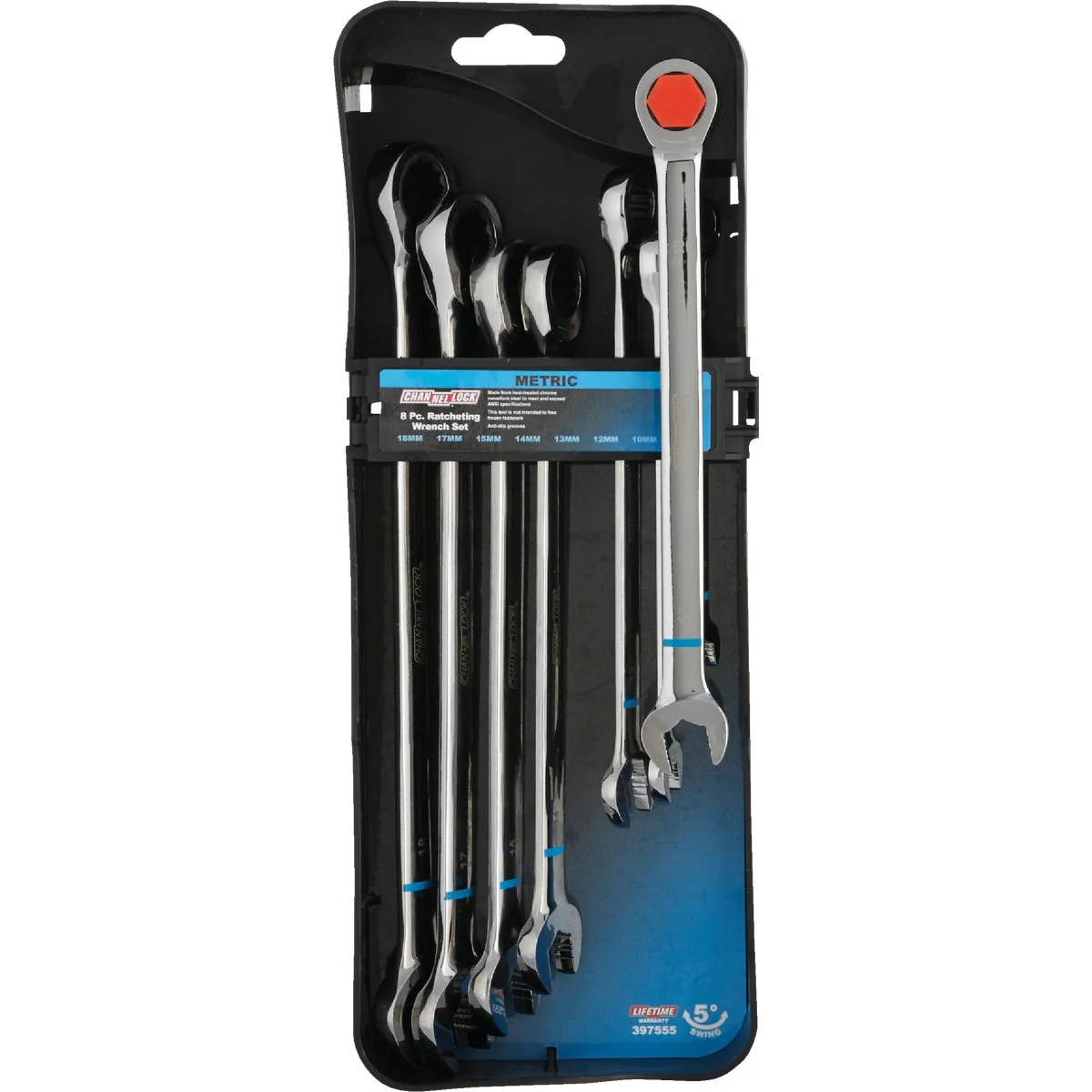 Proven Channellock Metric 12-Point Ratcheting Combination Wrench Set 8-Piece Enhanced