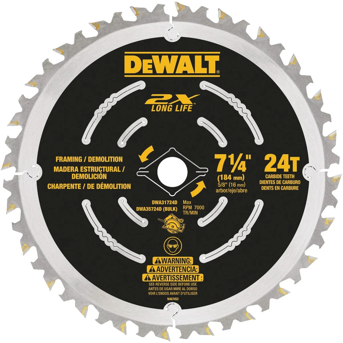 High-Performance DeWalt 7-1 4 In. 2X Long Life Circular Saw Blade Versatile