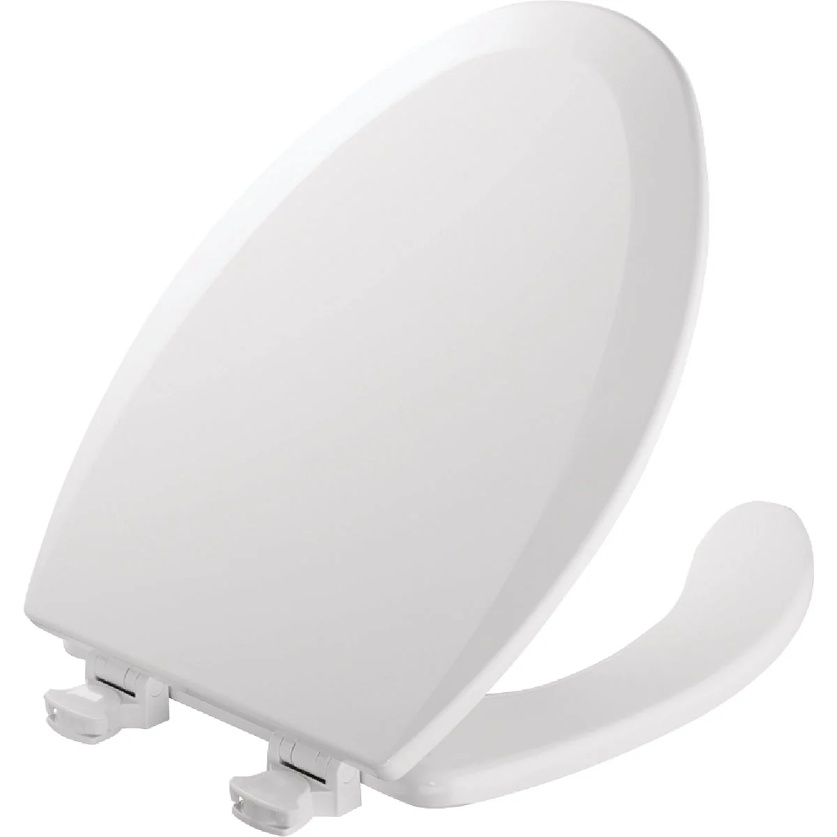 Solid Mayfair Commercial Elongated Open Front White Toilet Seat with Cover Artisan