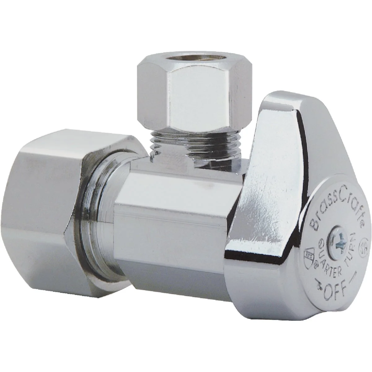 Casual BrassCraft 5 8 In. OD x 3 8 In. OD Compression Chrome-Plated Brass 1 4-Turn Shut-Off Angle Valve Official