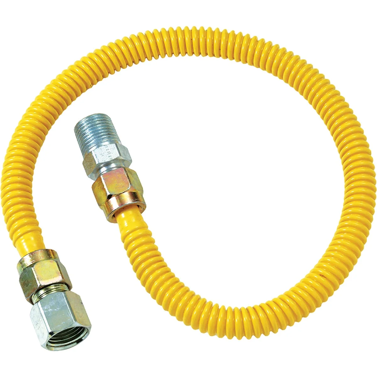 Refined Dormont 1 2 In. OD x 18 In. Coated Stainless Steel Gas Connector 1 2 In. FIP x 1 2 In. MIP Tapped 3 8 In. FIP Eco-Friendly