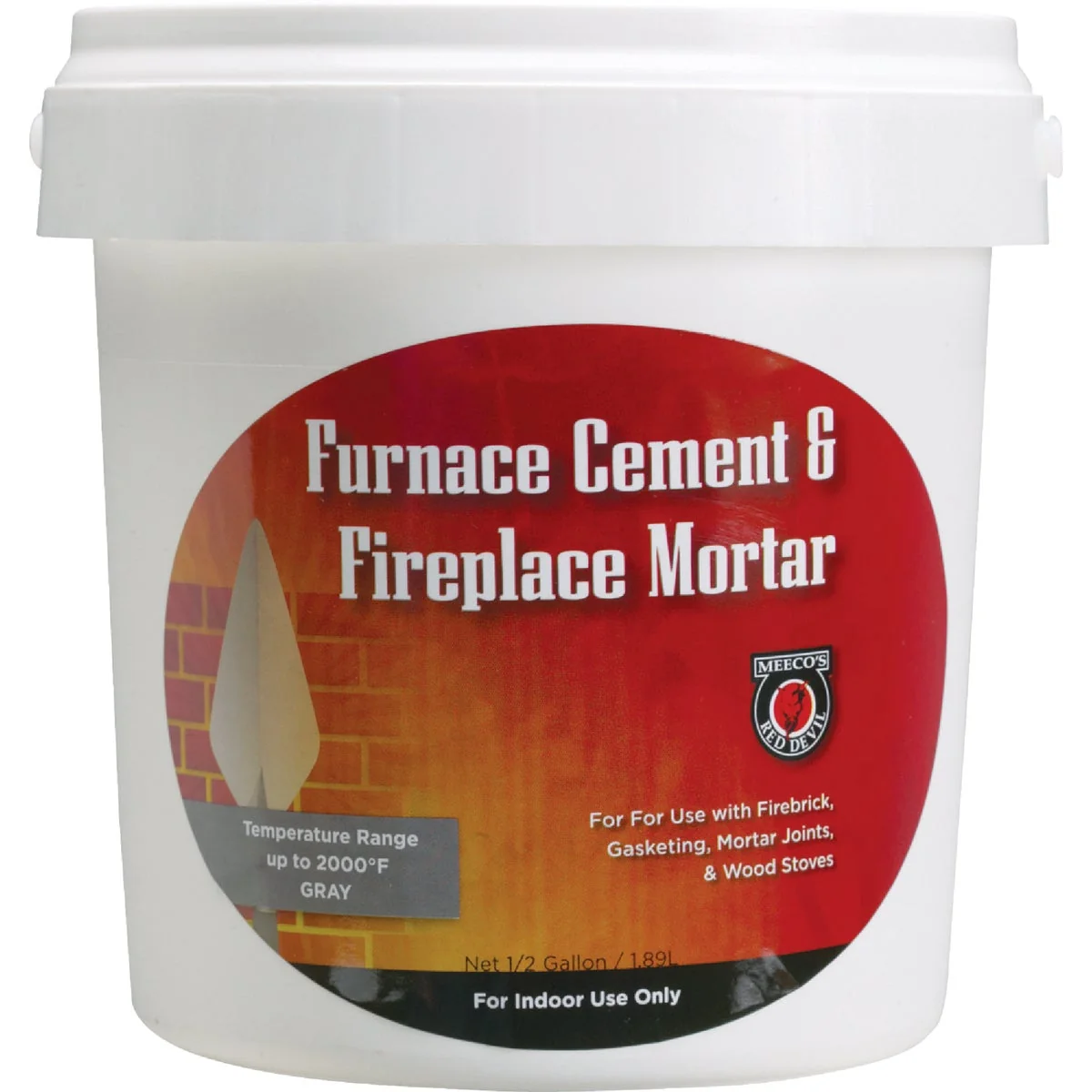 Official Meeco’s Red Devil 1 2 Gal. Gray Furnace Cement Fireplace Mortar Professional