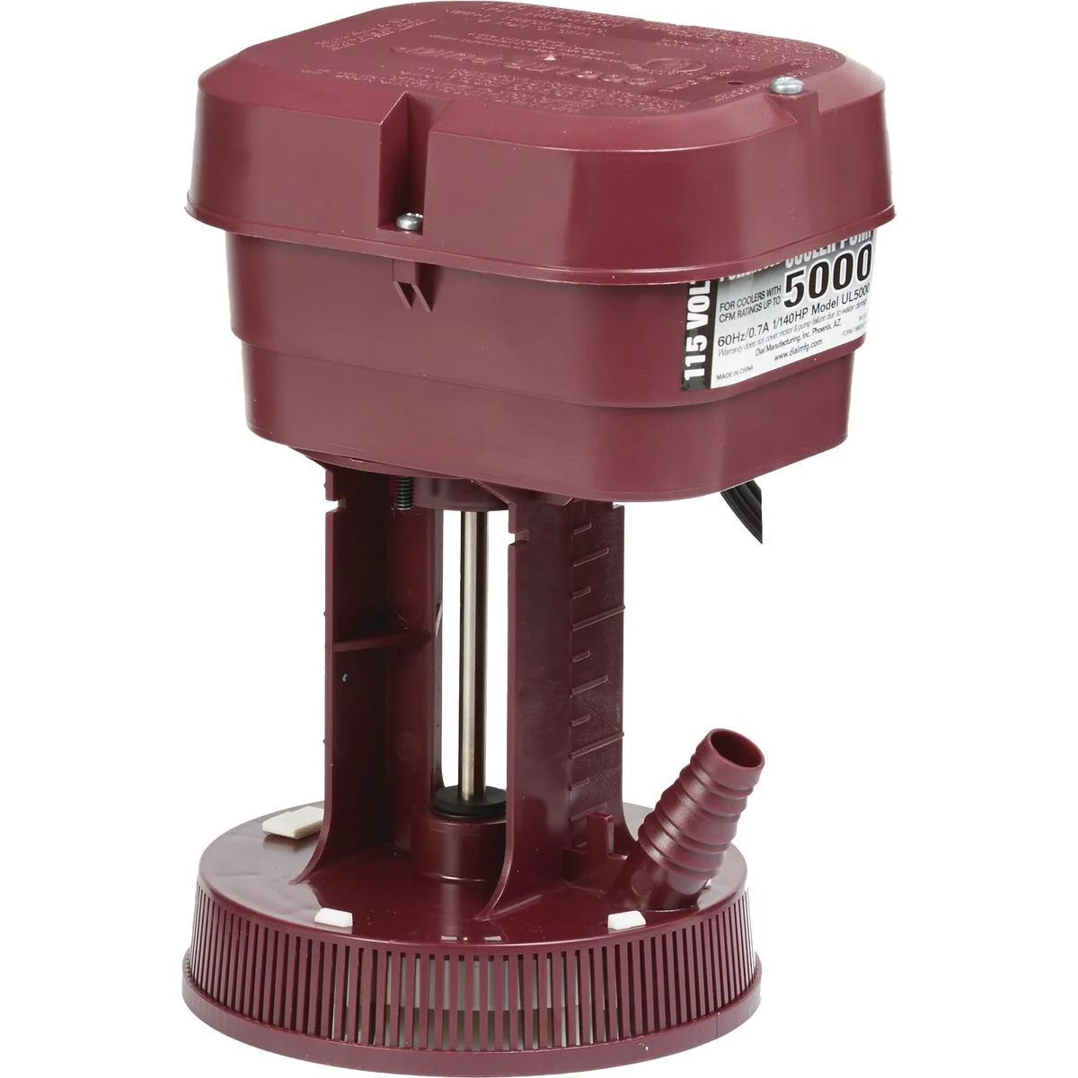 Breathable Dial 115V 5000 CFM 225 GPH Evaporative Cooler Offset Pump Secure