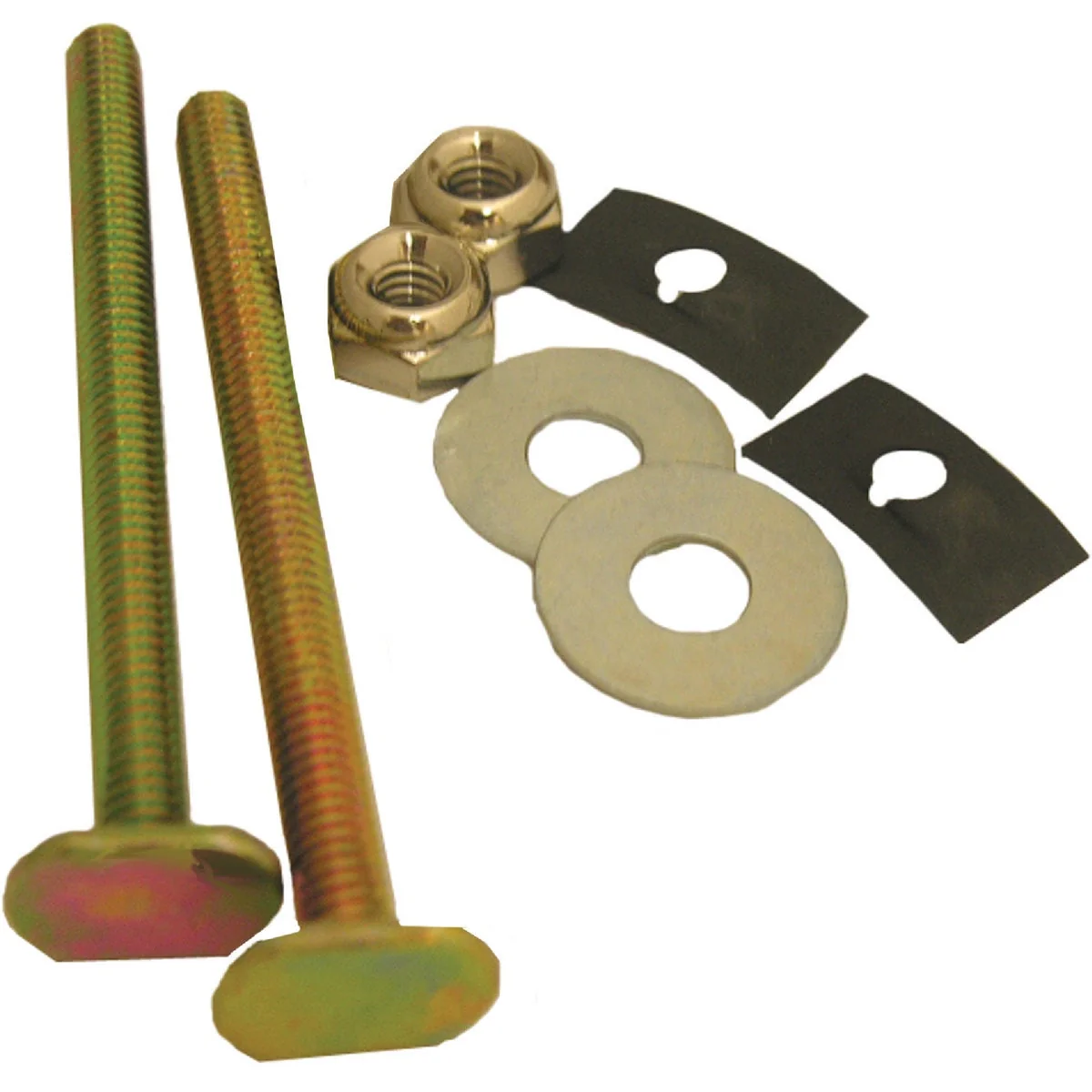 Secure Lasco Brass Toilet Bolts with Retainers Washers and Nuts Detailed