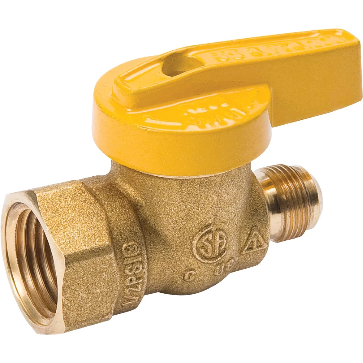 Functional ProLine 9 16 In. x 1 2 In. x 9 16-24 Fine Flare Forged Brass Gas Valve Long-Lasting