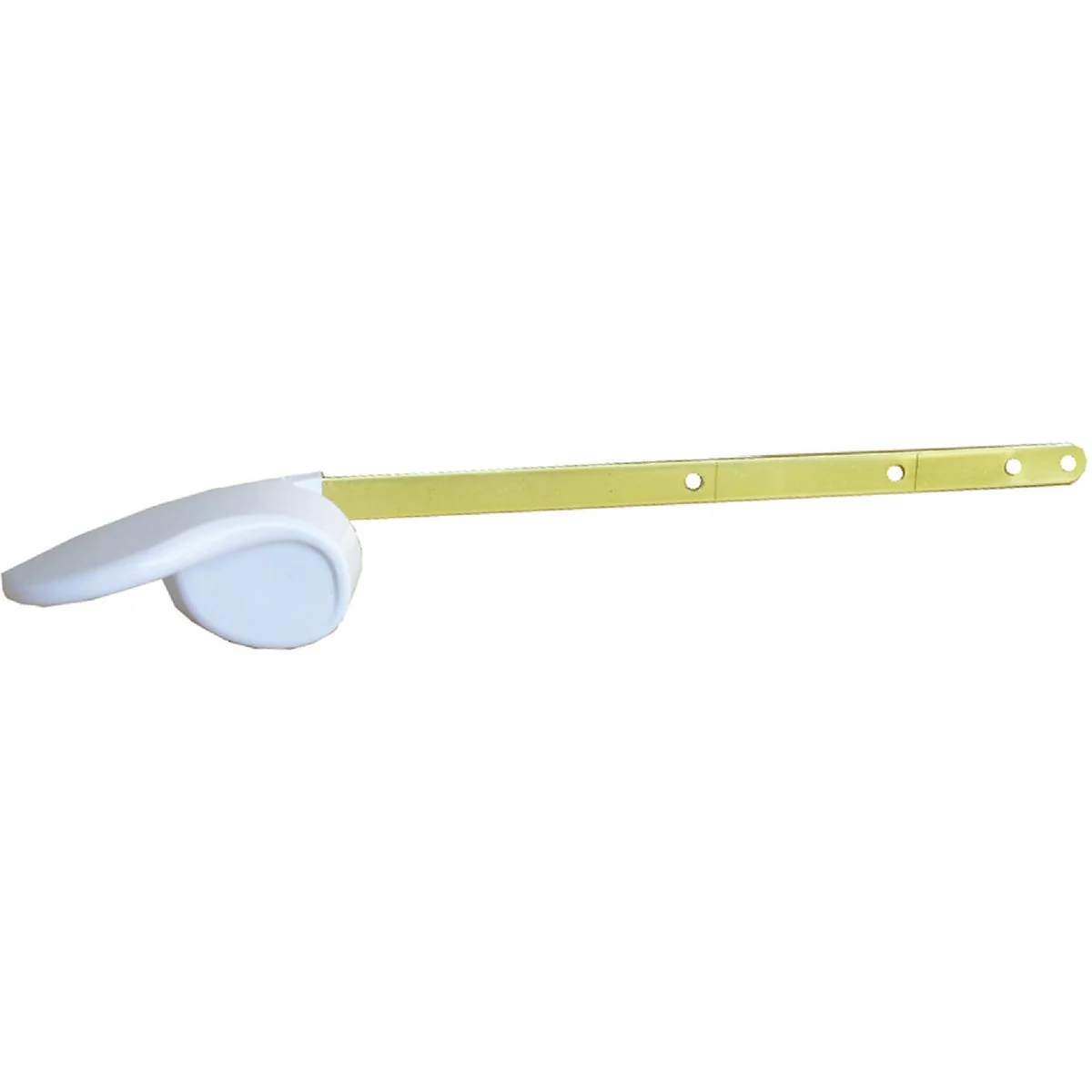 Classic Lasco White Tank Lever with Brass Flat Arm Smooth