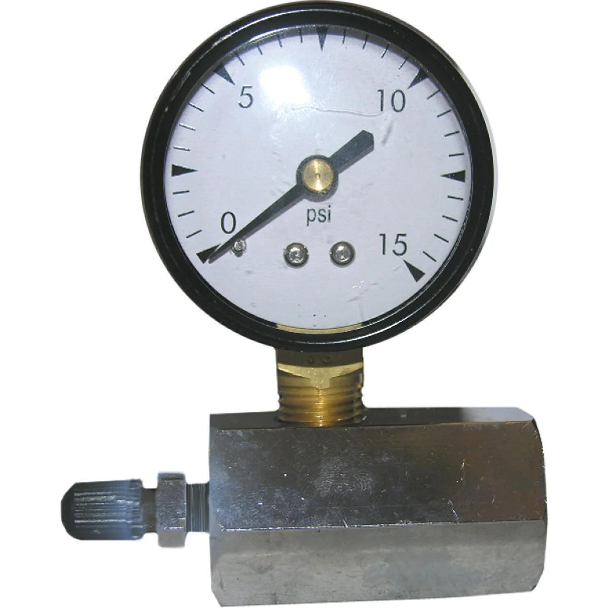Minimalist Lasco 3 4 In. FIP 15 PSI Gas Test Gauge Solid