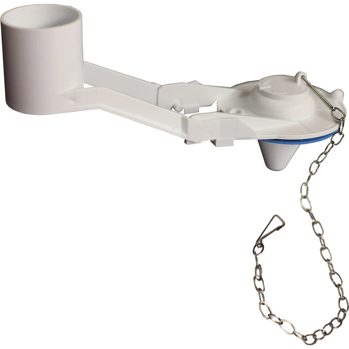 Secure Lasco Coast White Plastic Counter Balanced Flapper with Stainless Steel Chain Selected