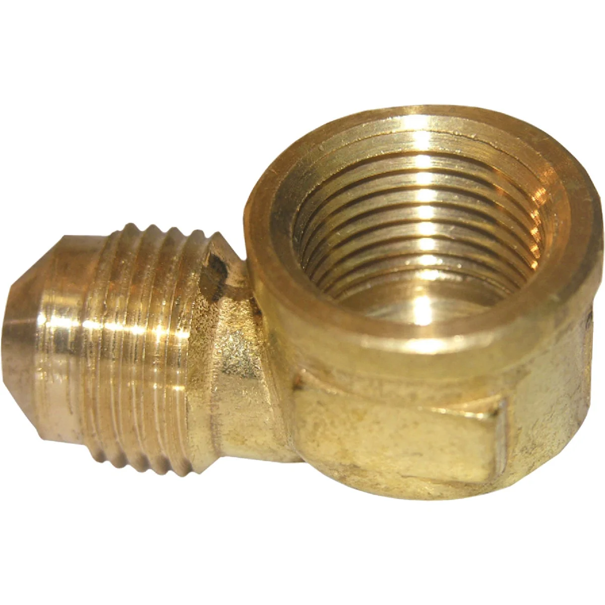 Elegant Lasco 3 8 In. MFL x 3 8 In. FPT 90 Deg. Flare Brass Elbow 1 4 Bend Secure