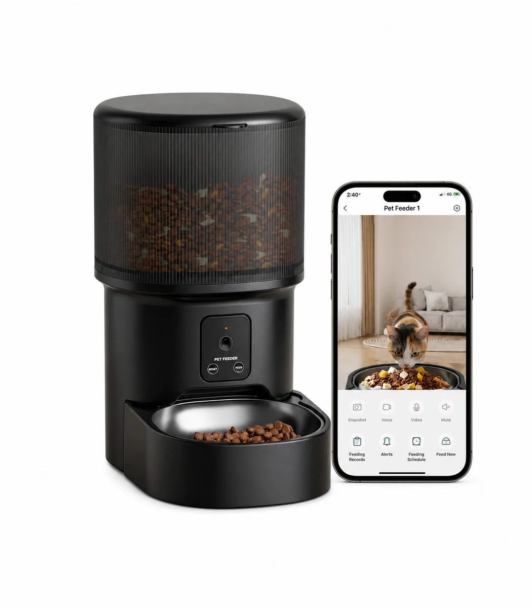 Flexible Smart Automatic Pet Feeder with Remote Voice Control and Timed Feeding Expertly Made