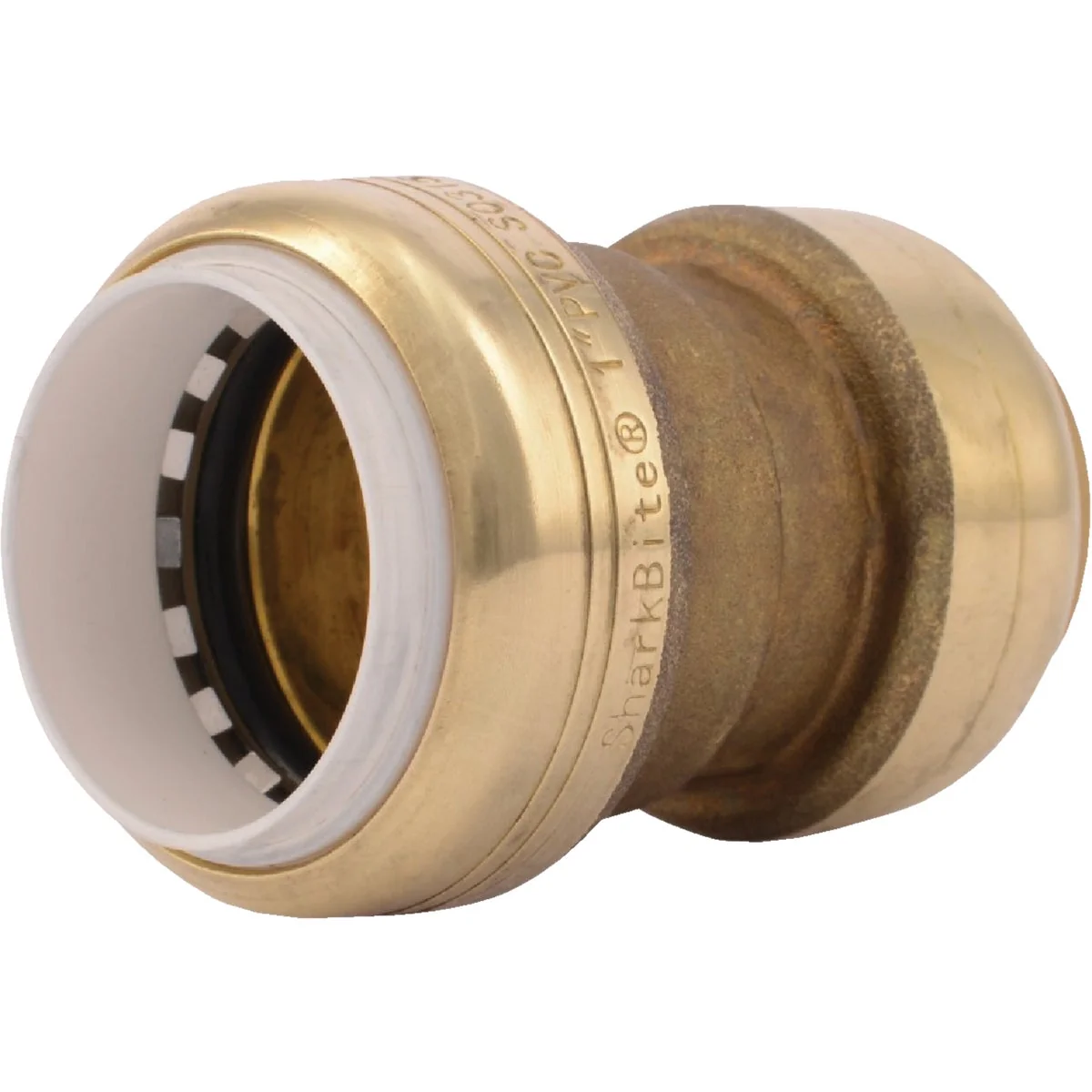 Reusable SharkBite 1 In. CTS X PVC Brass Push-to-Connect Coupling Recyclable