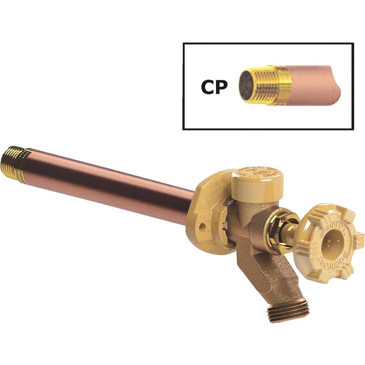 Superior Woodford 1 2 In. SWT x 1 2 In. MIP x 3 4 In. MHT x 12 In. Brass Anti-Siphon Frost Wall Hydrant Selected