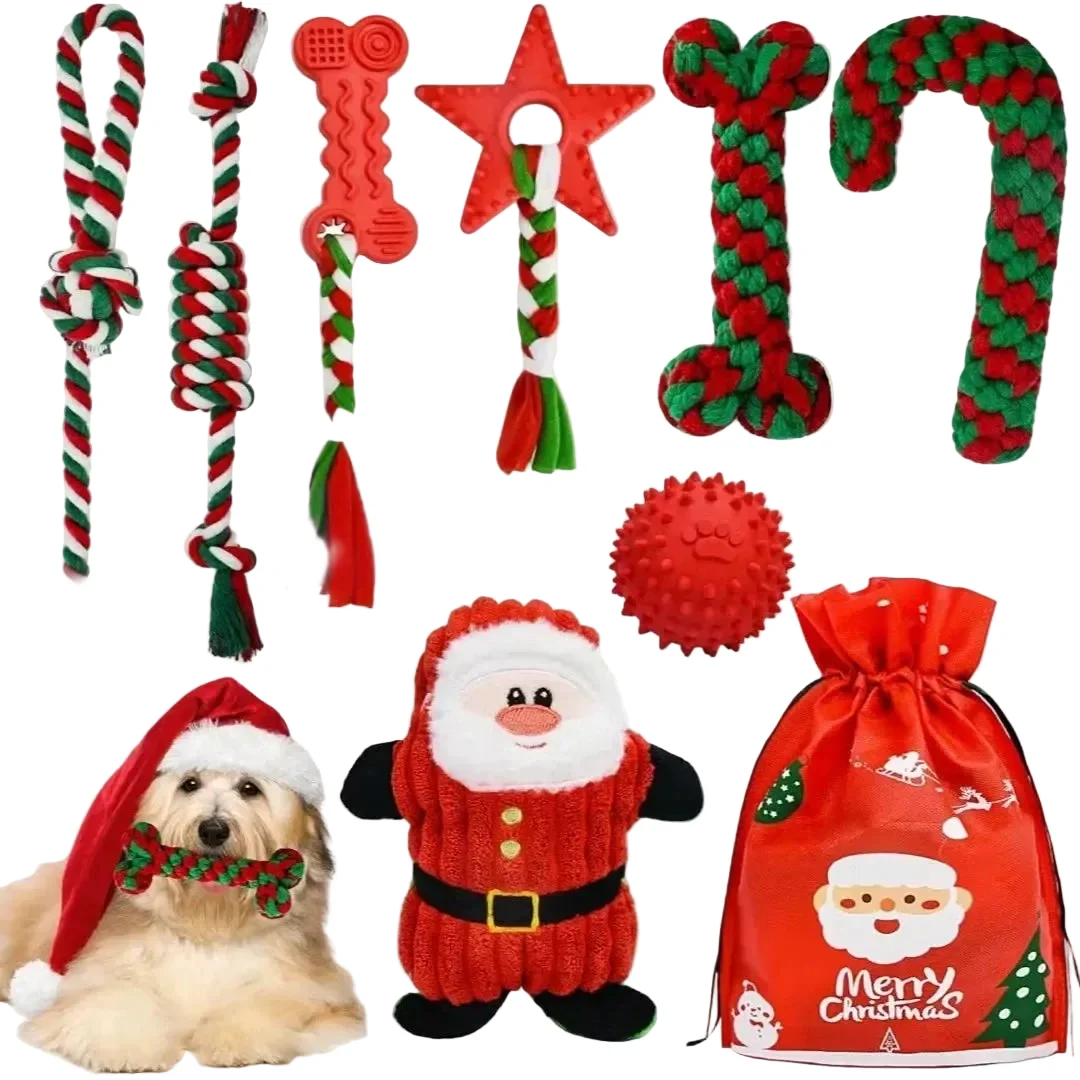 Powerful Christmas Dog Toy Set 8-Pack Specialty