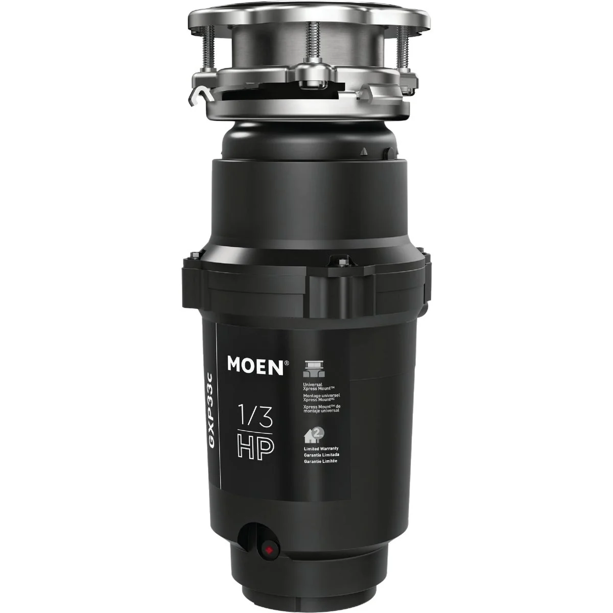 Verified Moen 1 3 HP Galvanized Steel Garbage Disposer 2 Year Warranty Contemporary